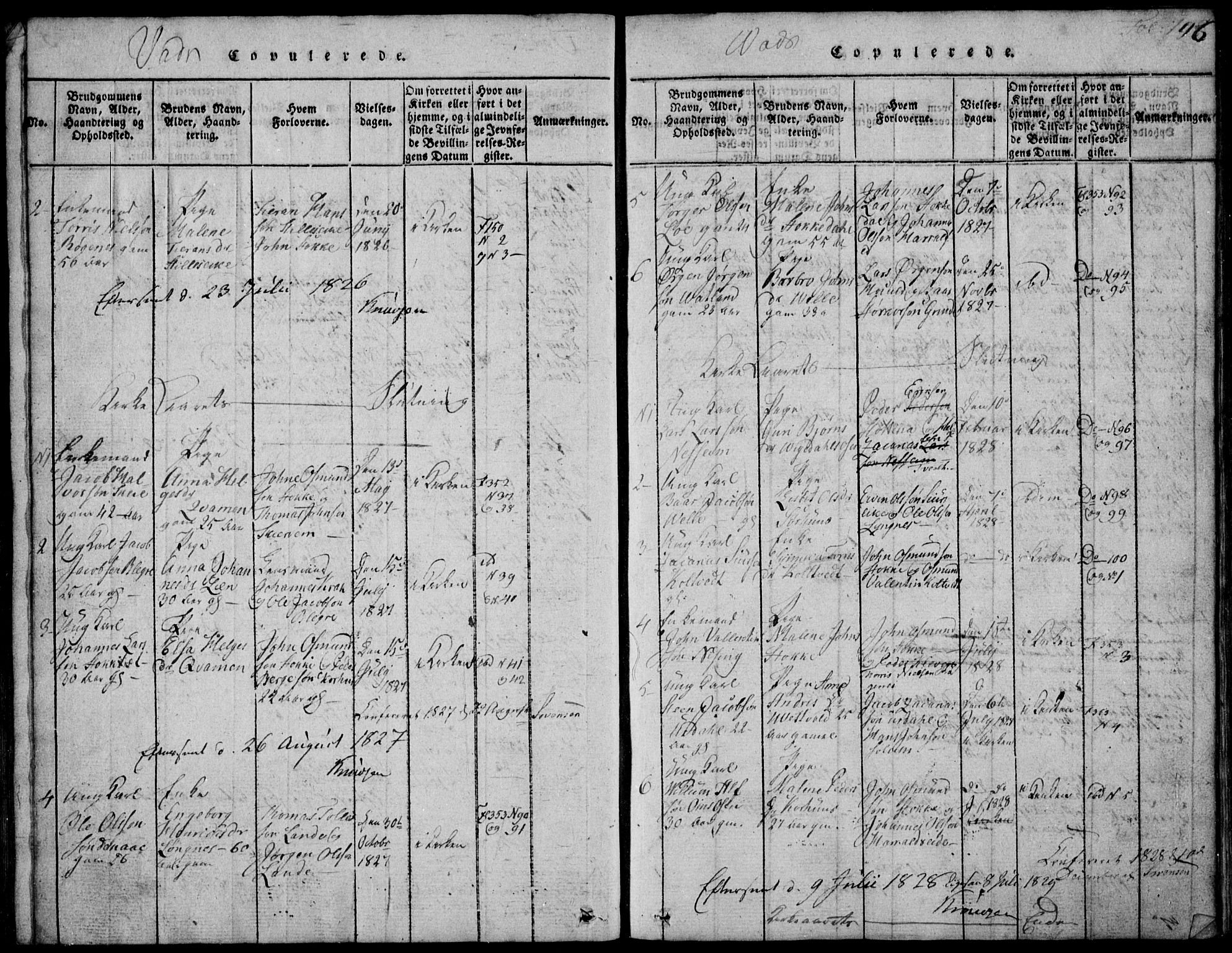 Skjold sokneprestkontor, AV/SAST-A-101847/H/Ha/Hab/L0002: Parish register (copy) no. B 2 /2, 1815-1830, p. 196