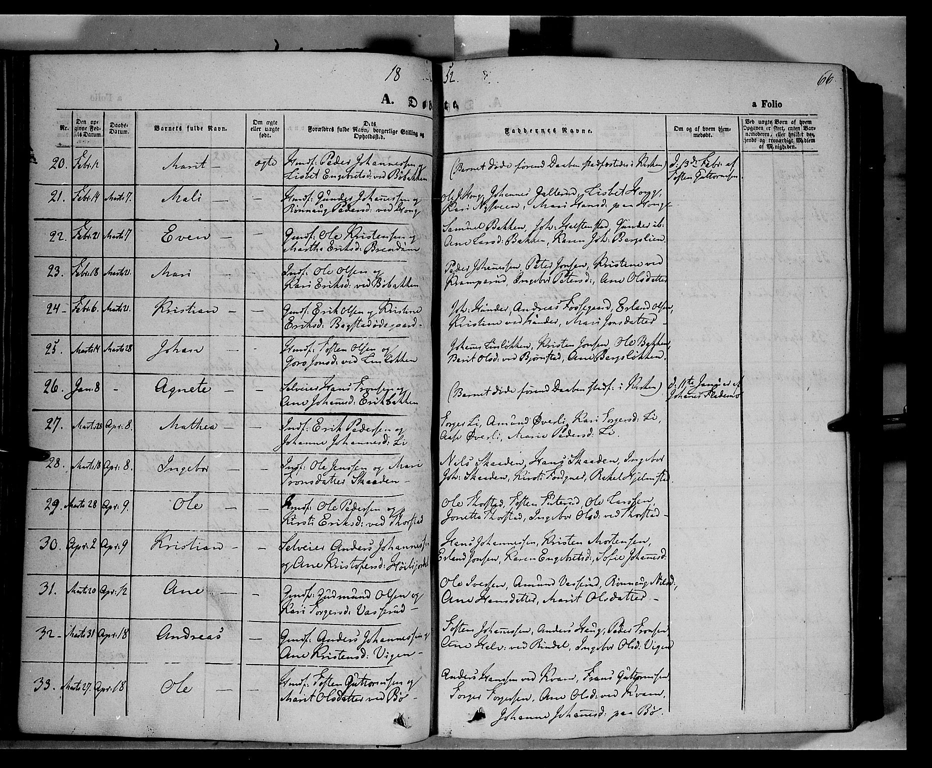 Øyer prestekontor, SAH/PREST-084/H/Ha/Haa/L0005: Parish register (official) no. 5, 1842-1857, p. 66