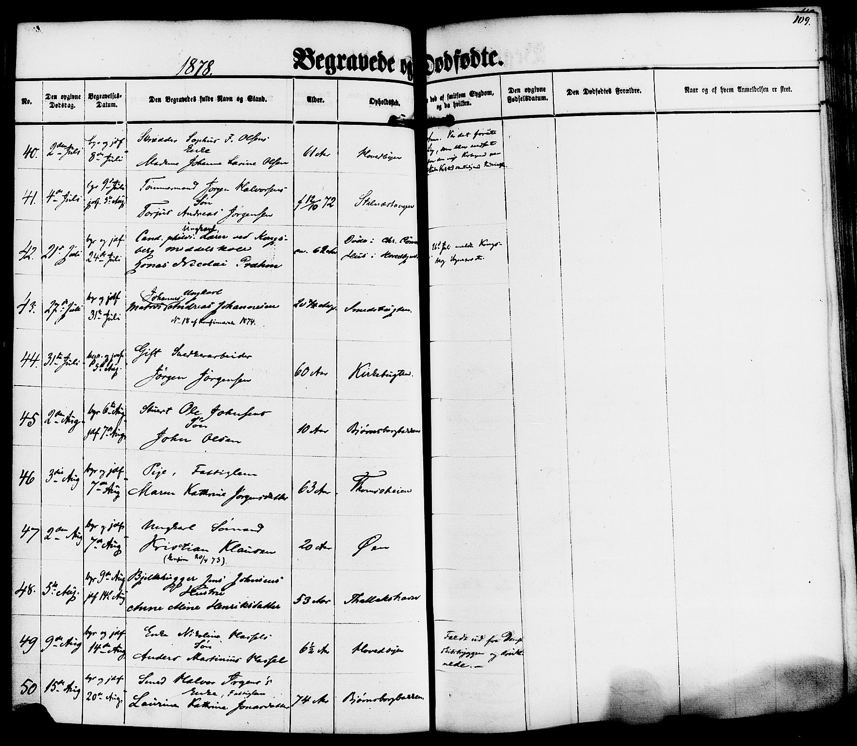 Kragerø kirkebøker, AV/SAKO-A-278/F/Fa/L0010: Parish register (official) no. 10, 1861-1885, p. 109