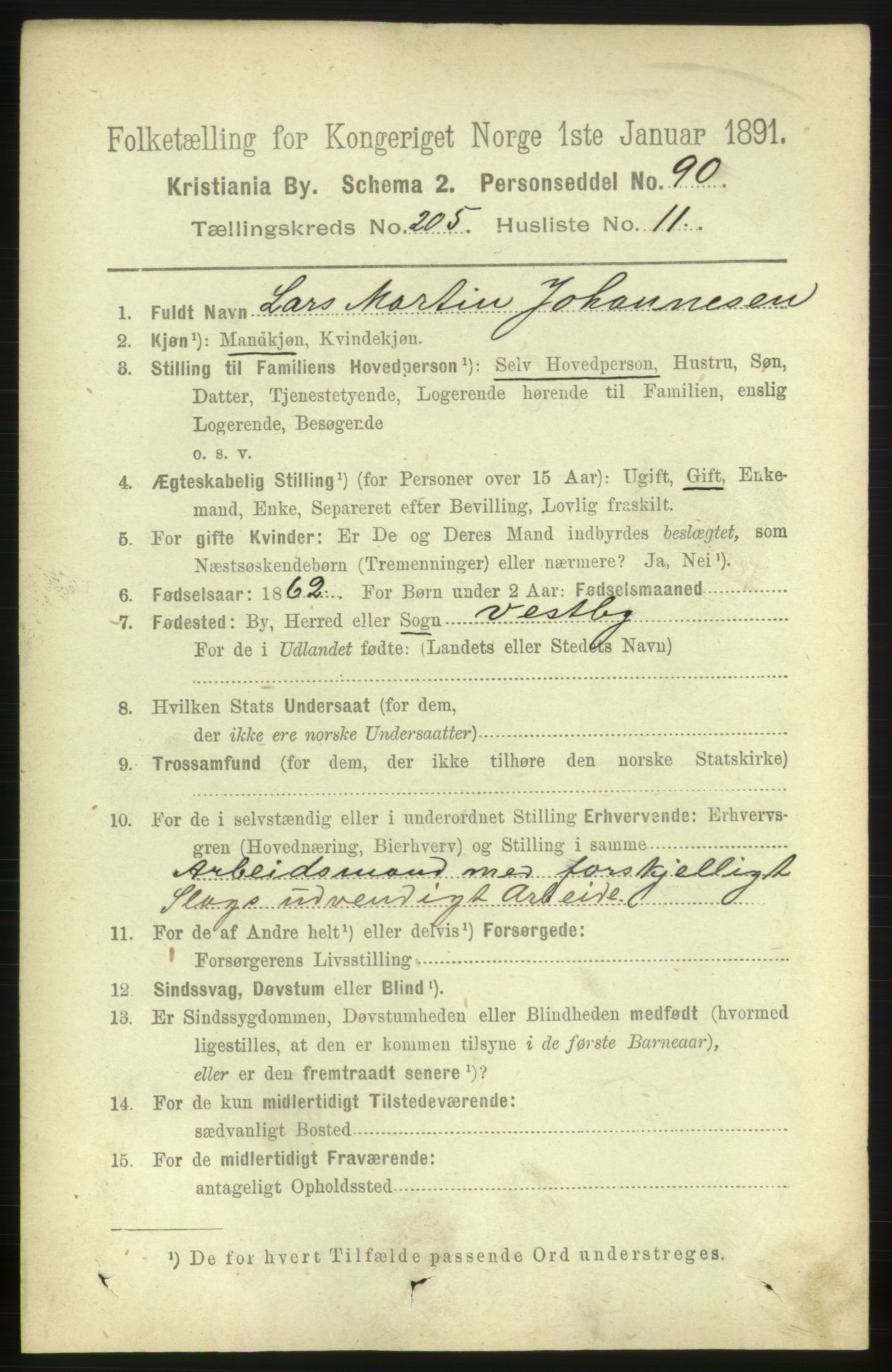 RA, 1891 census for 0301 Kristiania, 1891, p. 123825