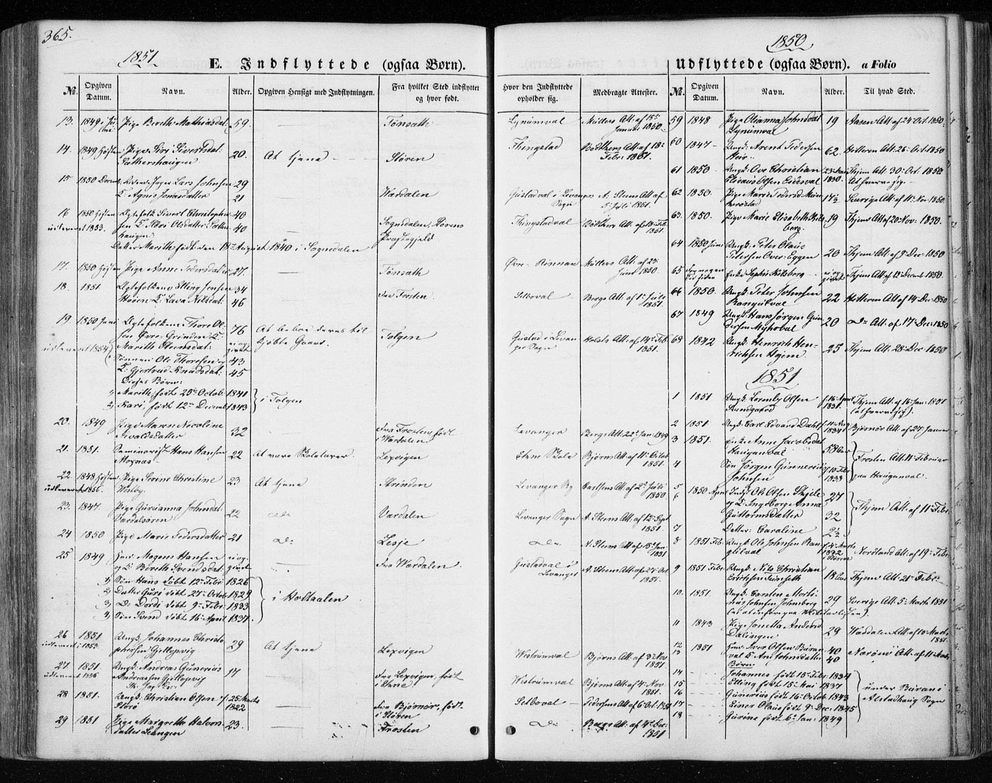 Ministerialprotokoller, klokkerbøker og fødselsregistre - Nord-Trøndelag, SAT/A-1458/717/L0154: Parish register (official) no. 717A07 /1, 1850-1862, p. 365