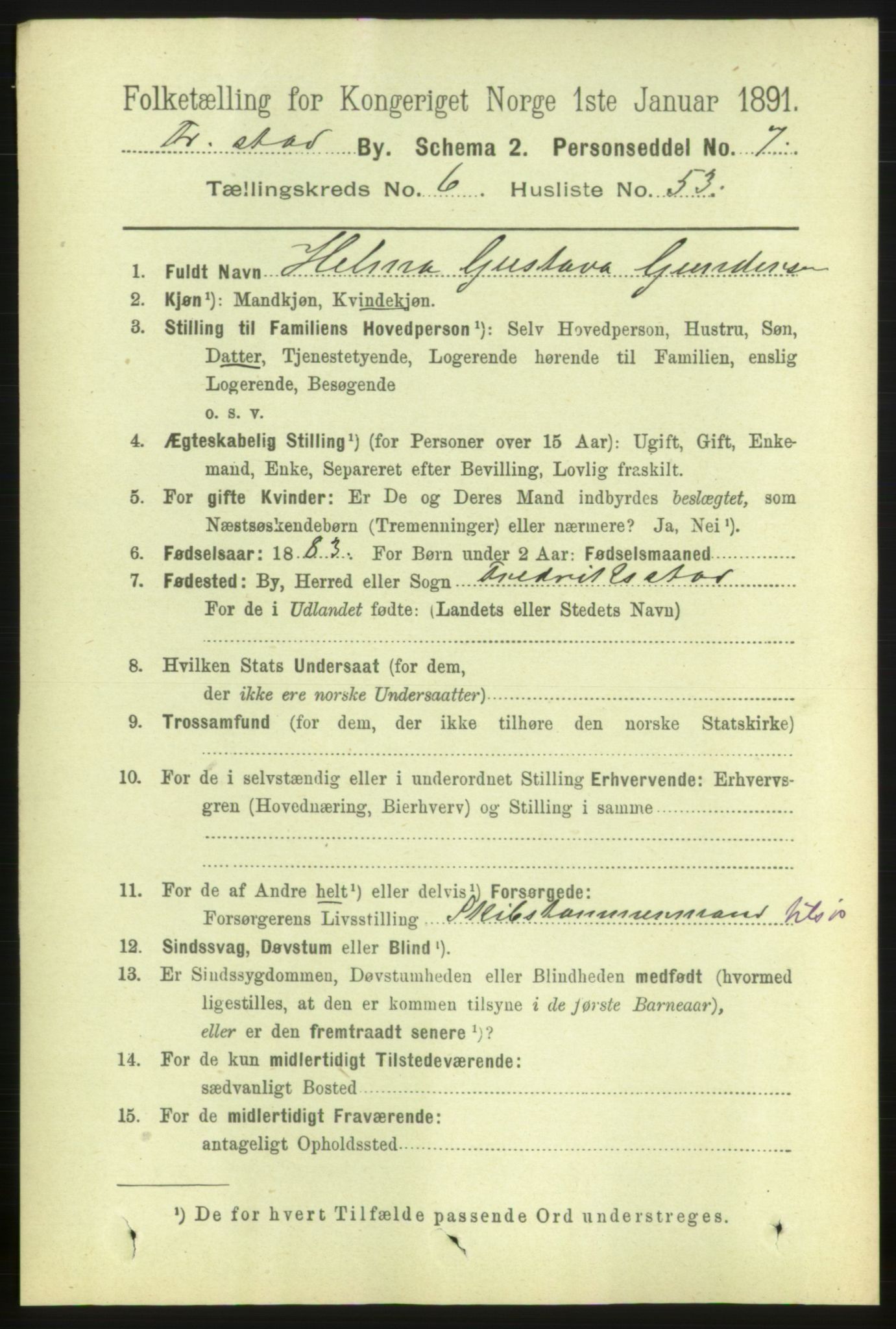 RA, 1891 census for 0103 Fredrikstad, 1891, p. 8136