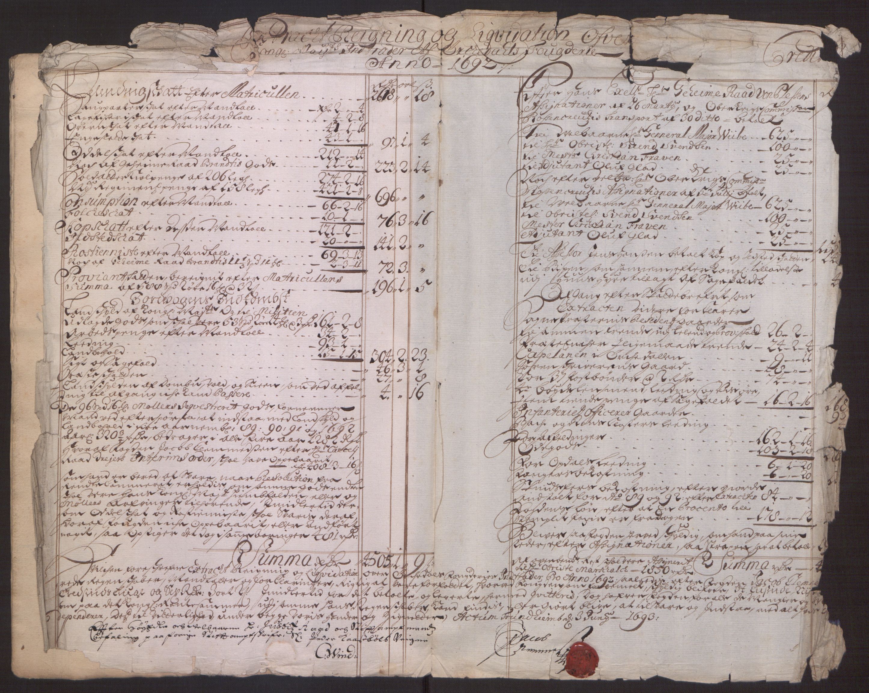 Rentekammeret inntil 1814, Reviderte regnskaper, Fogderegnskap, AV/RA-EA-4092/R58/L3937: Fogderegnskap Orkdal, 1691-1692, p. 184