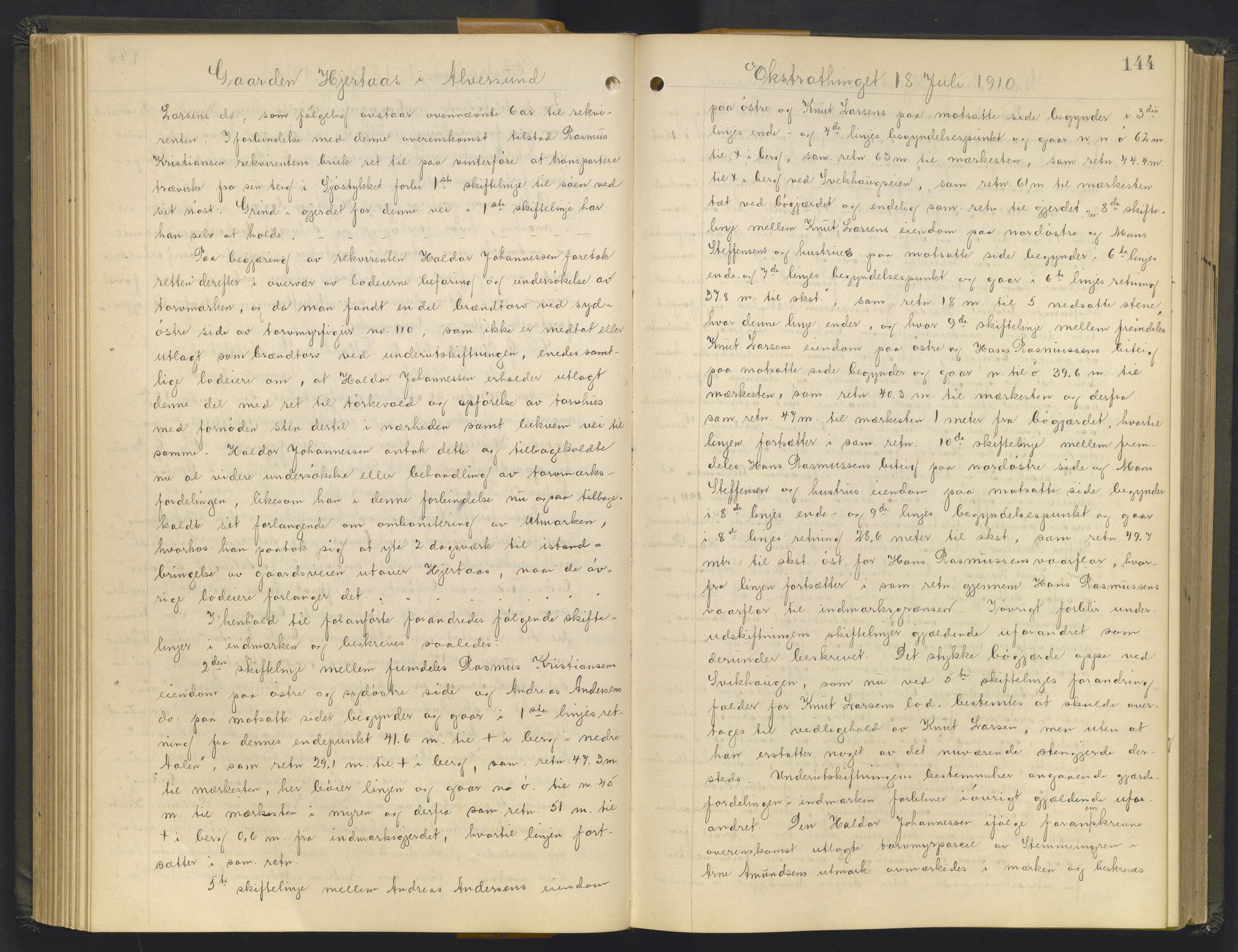 Nordhordland sorenskrivar, AV/SAB-A-2901/1/G/Gb/Gbc/L0007: Mortgage book no. II.B.c.7, 1909-1912, p. 143b-144a