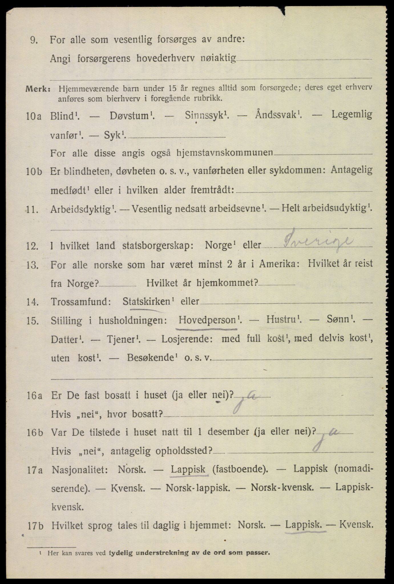 SAT, 1920 census for Skjerstad, 1920, p. 2416