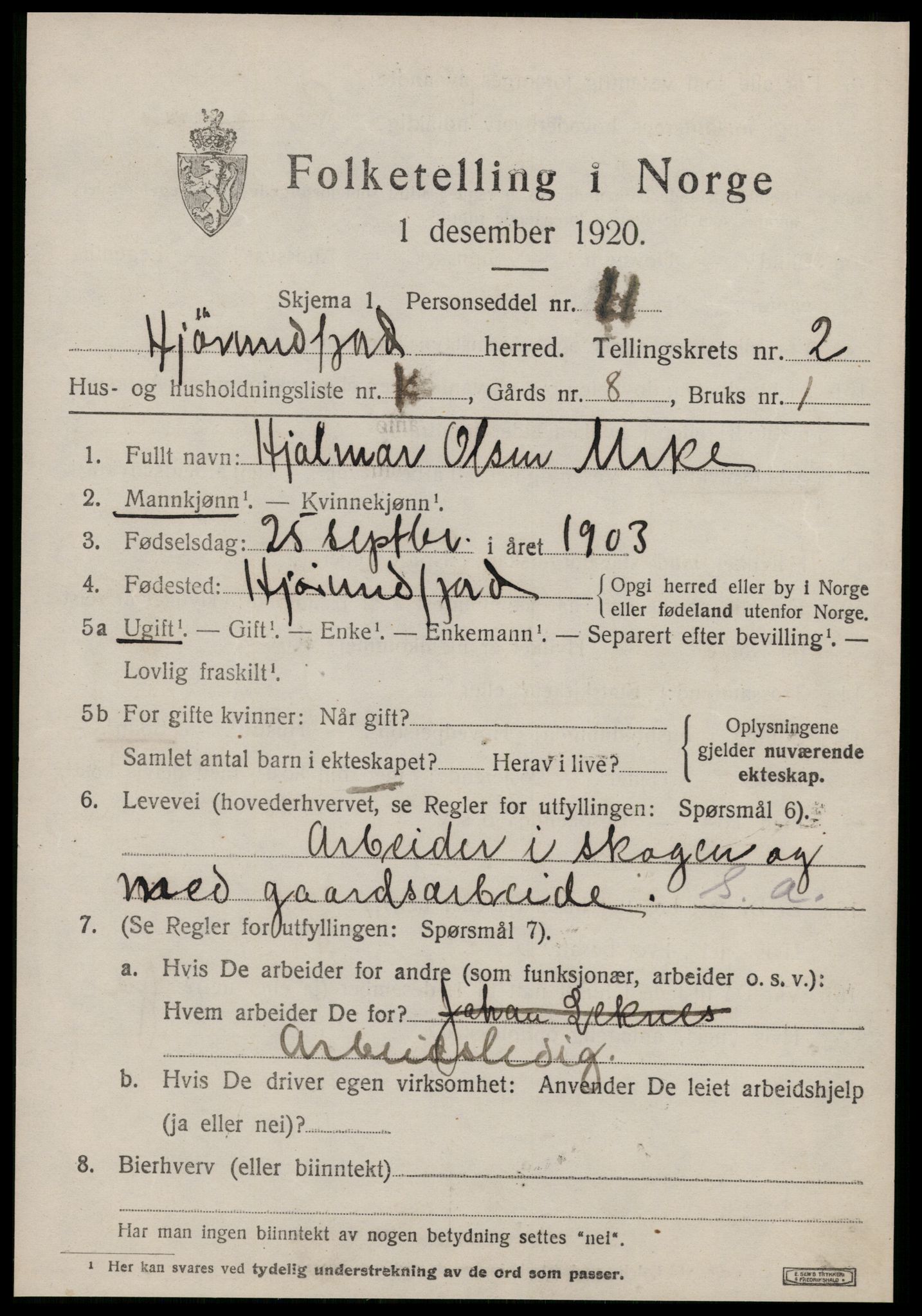 SAT, 1920 census for Hjørundfjord, 1920, p. 767