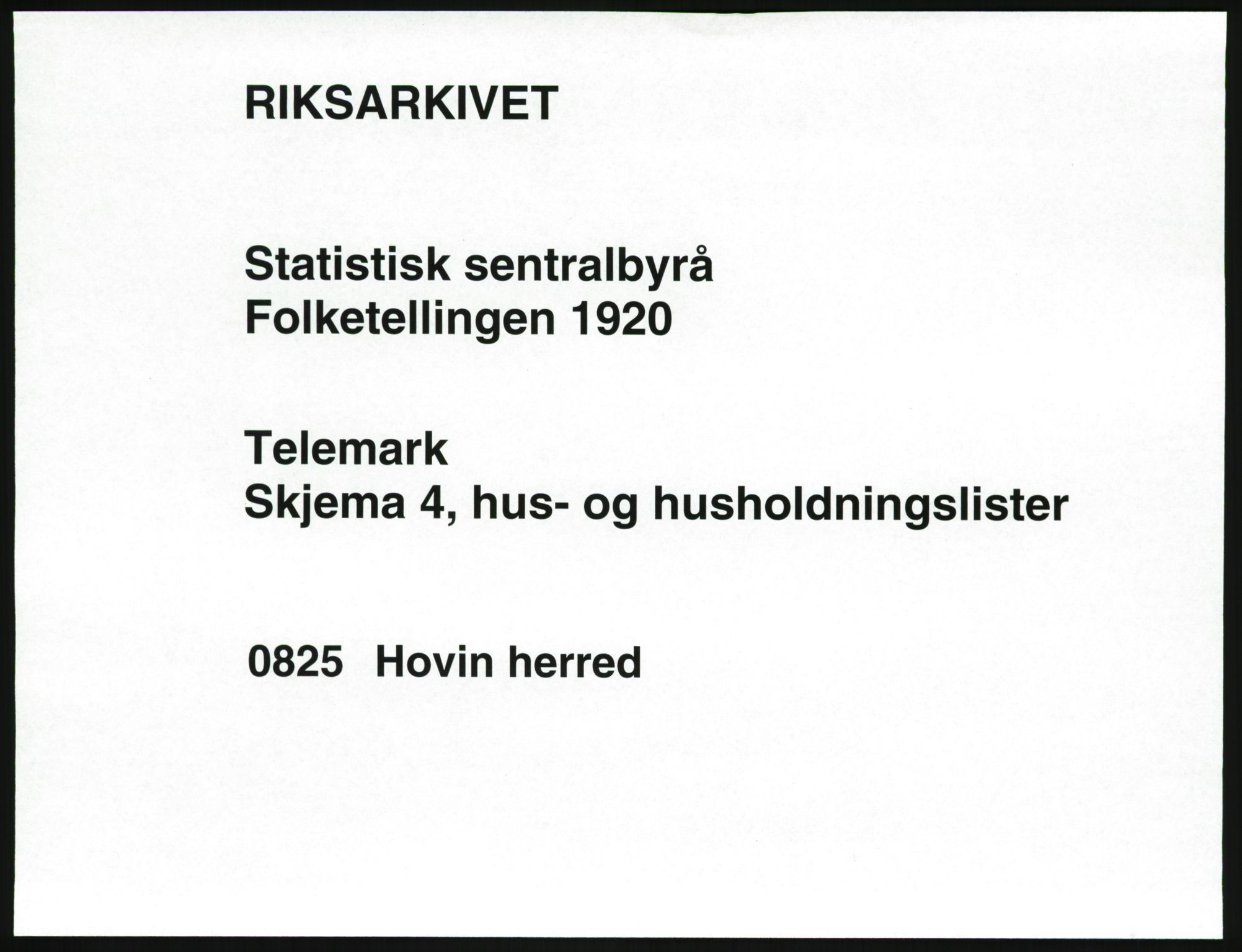 SAKO, 1920 census for Hovin, 1920, p. 29