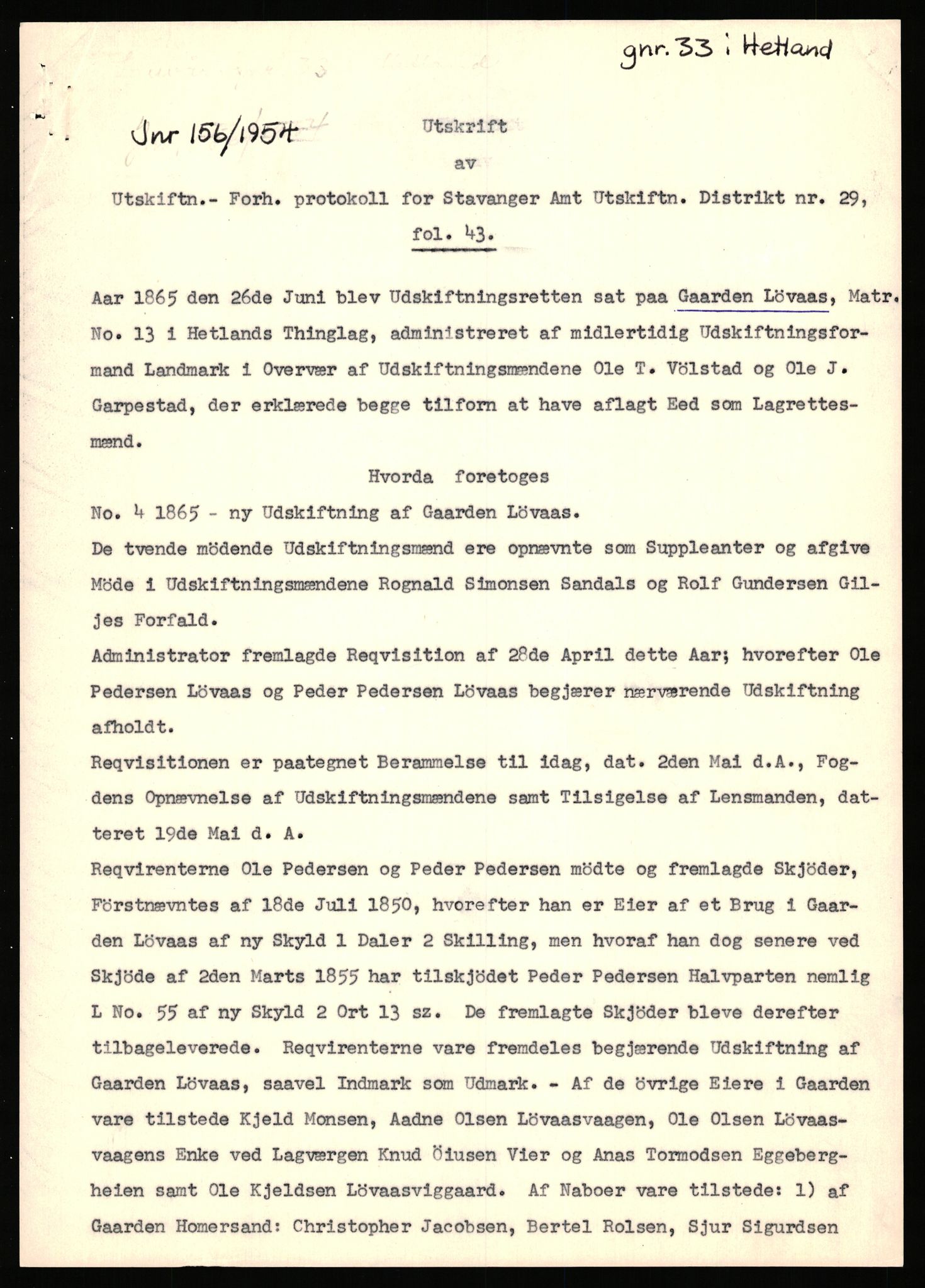 Statsarkivet i Stavanger, AV/SAST-A-101971/03/Y/Yj/L0052: Avskrifter sortert etter gårdsnavn: Landråk  - Leidland, 1750-1930, p. 456