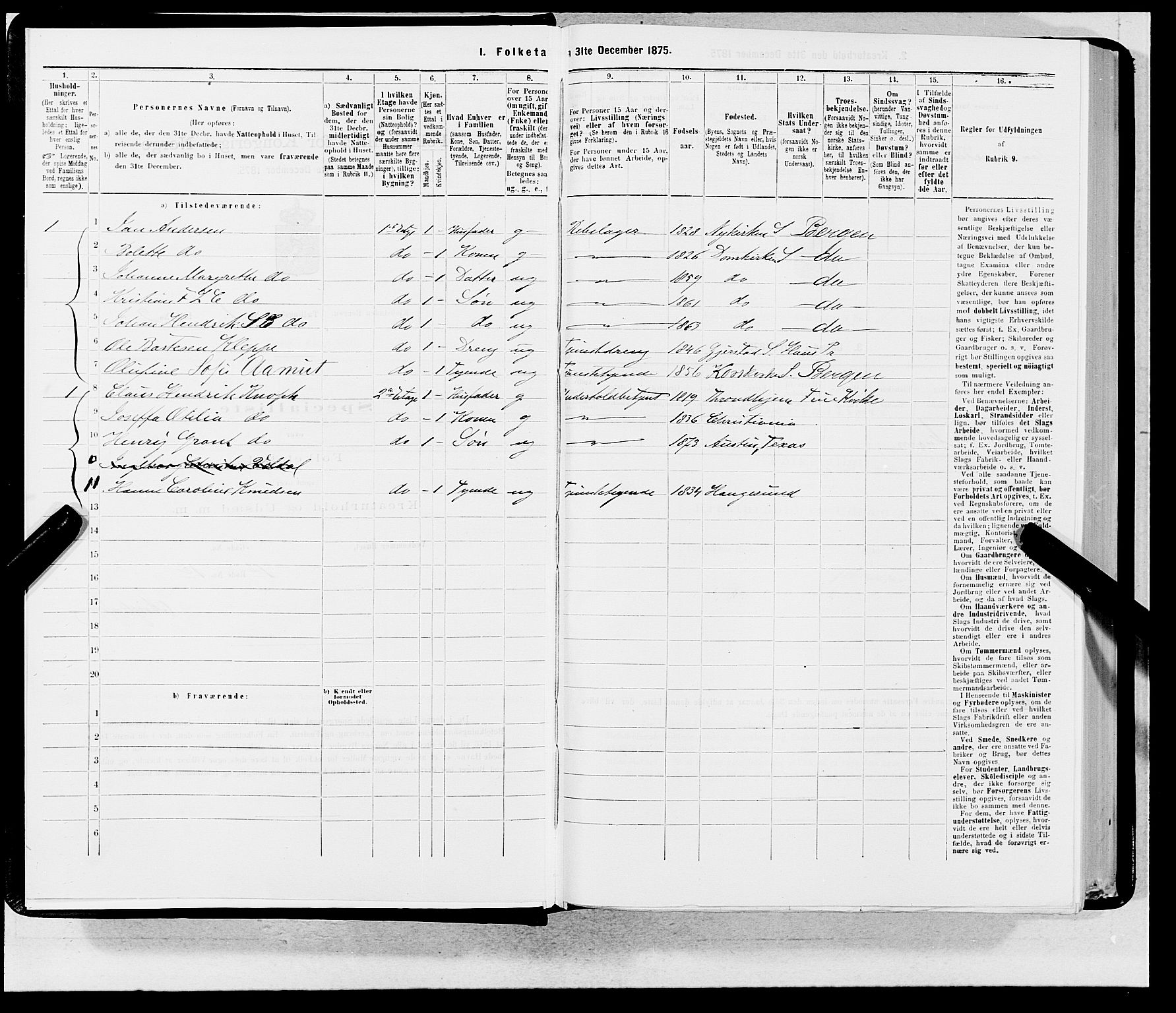 SAB, 1875 census for 1301 Bergen, 1875, p. 6