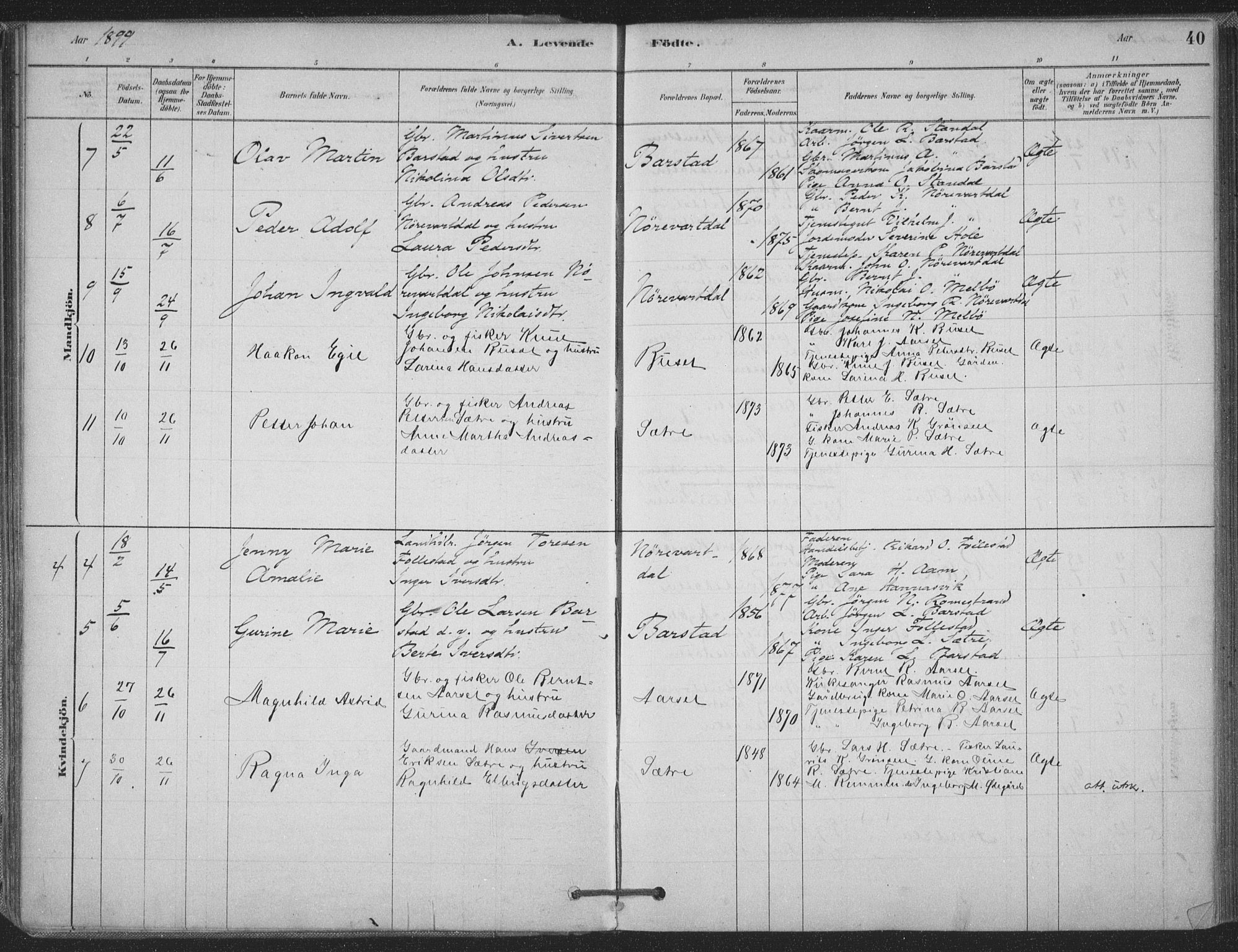 Ministerialprotokoller, klokkerbøker og fødselsregistre - Møre og Romsdal, AV/SAT-A-1454/514/L0199: Parish register (official) no. 514A01, 1878-1912, p. 40