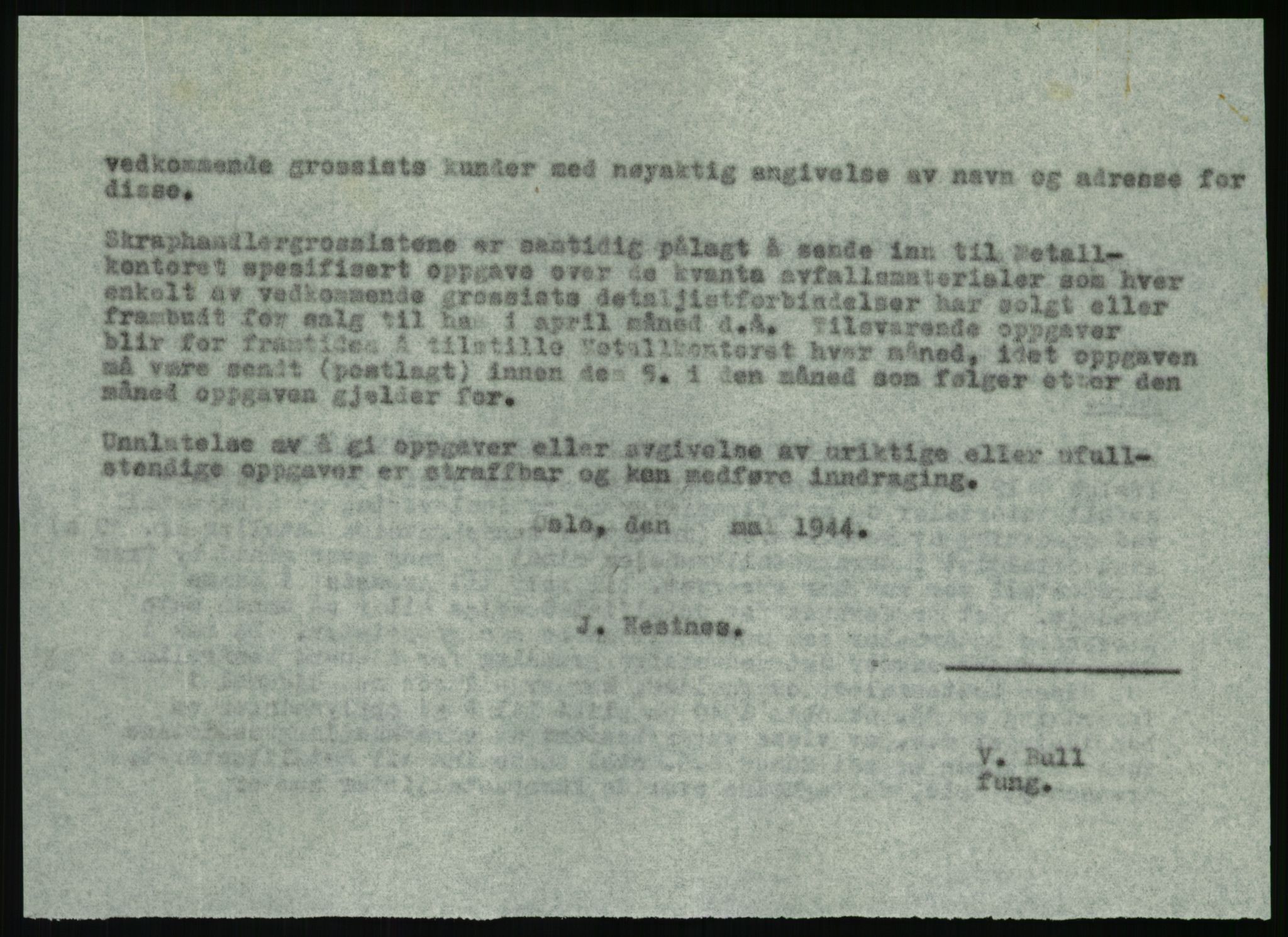 Direktoratet for industriforsyning, Sekretariatet, AV/RA-S-4153/D/Df/L0054: 9. Metallkontoret, 1940-1945, p. 1840