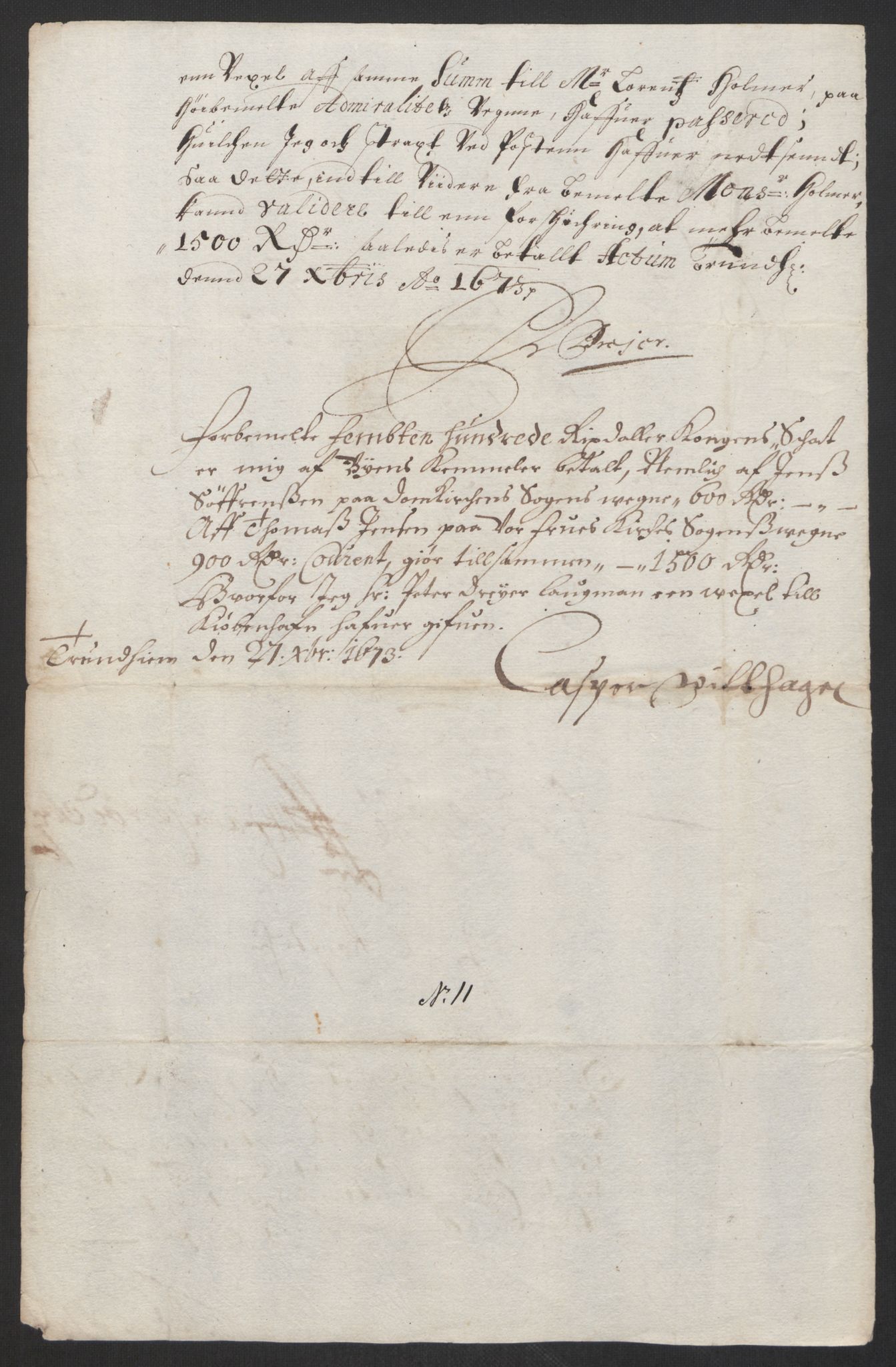 Rentekammeret inntil 1814, Reviderte regnskaper, Byregnskaper, AV/RA-EA-4066/R/Rs/L0504: [S1] Kontribusjonsregnskap, 1631-1684, p. 76