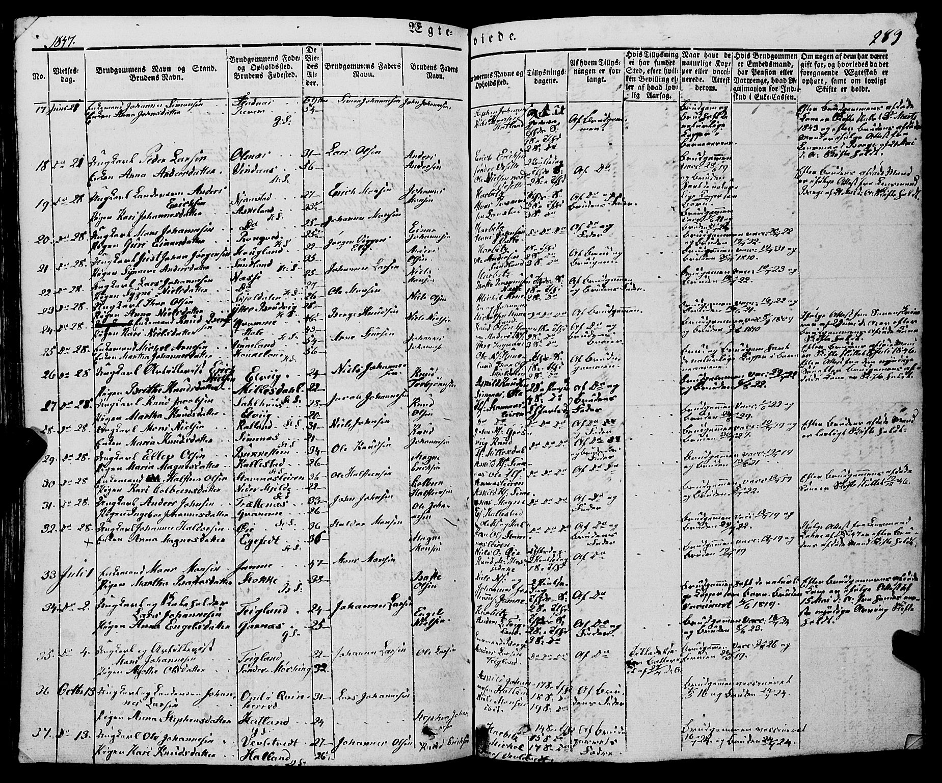 Haus sokneprestembete, AV/SAB-A-75601/H/Haa: Parish register (official) no. A 15, 1838-1847, p. 289