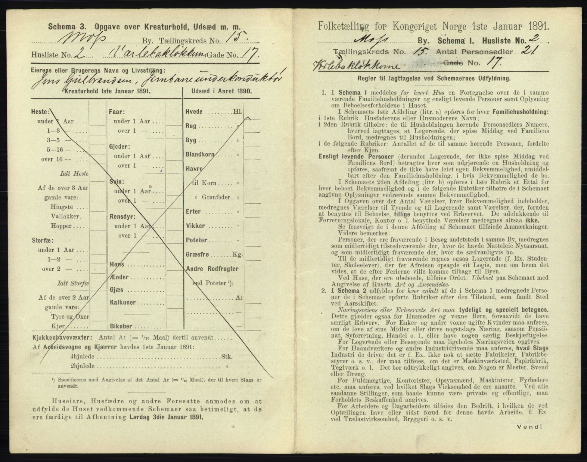 RA, 1891 census for 0104 Moss, 1891, p. 982