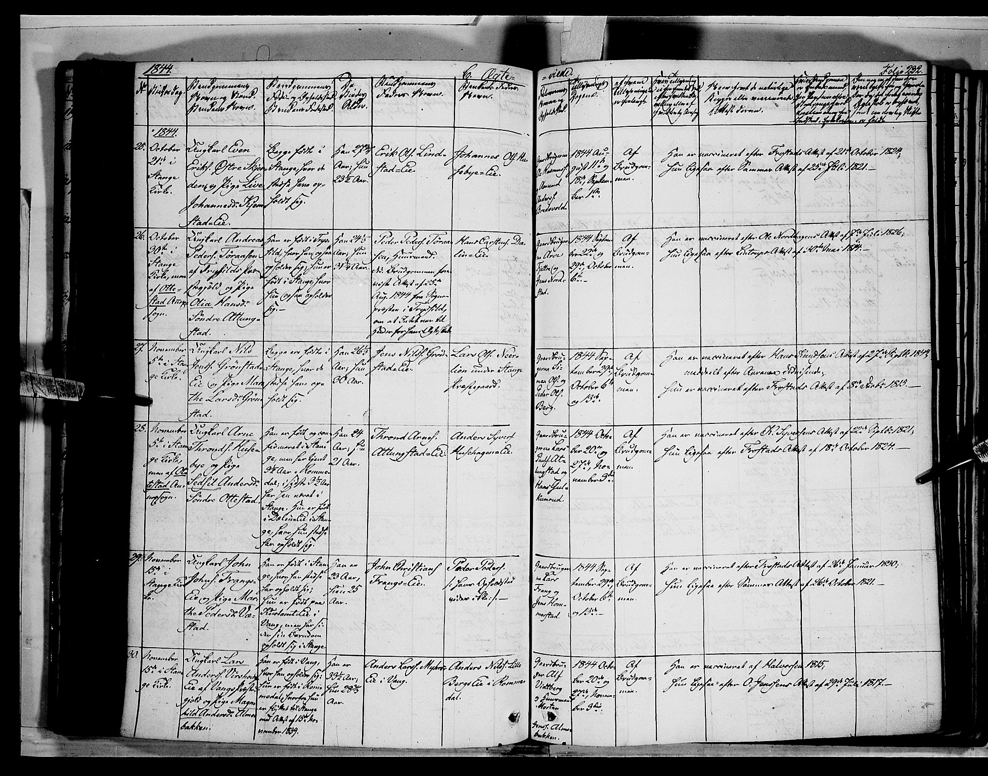 Stange prestekontor, AV/SAH-PREST-002/K/L0010: Parish register (official) no. 10, 1835-1845, p. 232