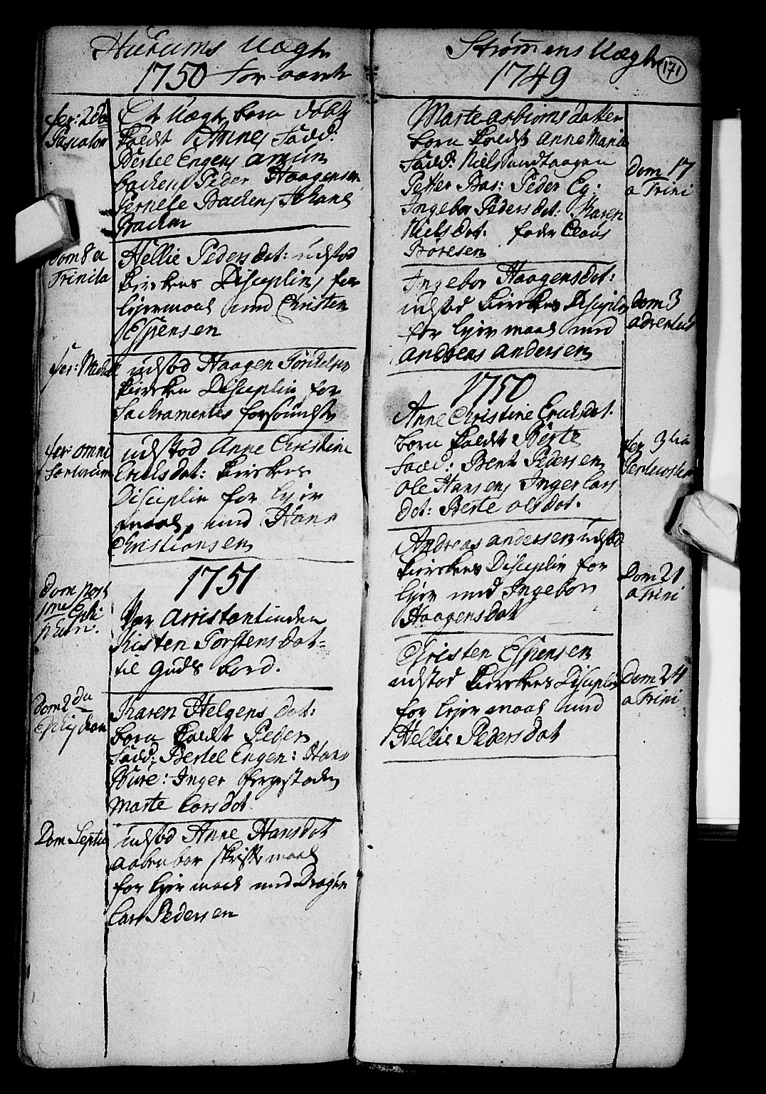 Hurum kirkebøker, AV/SAKO-A-229/F/Fa/L0002: Parish register (official) no. 2, 1733-1757, p. 171