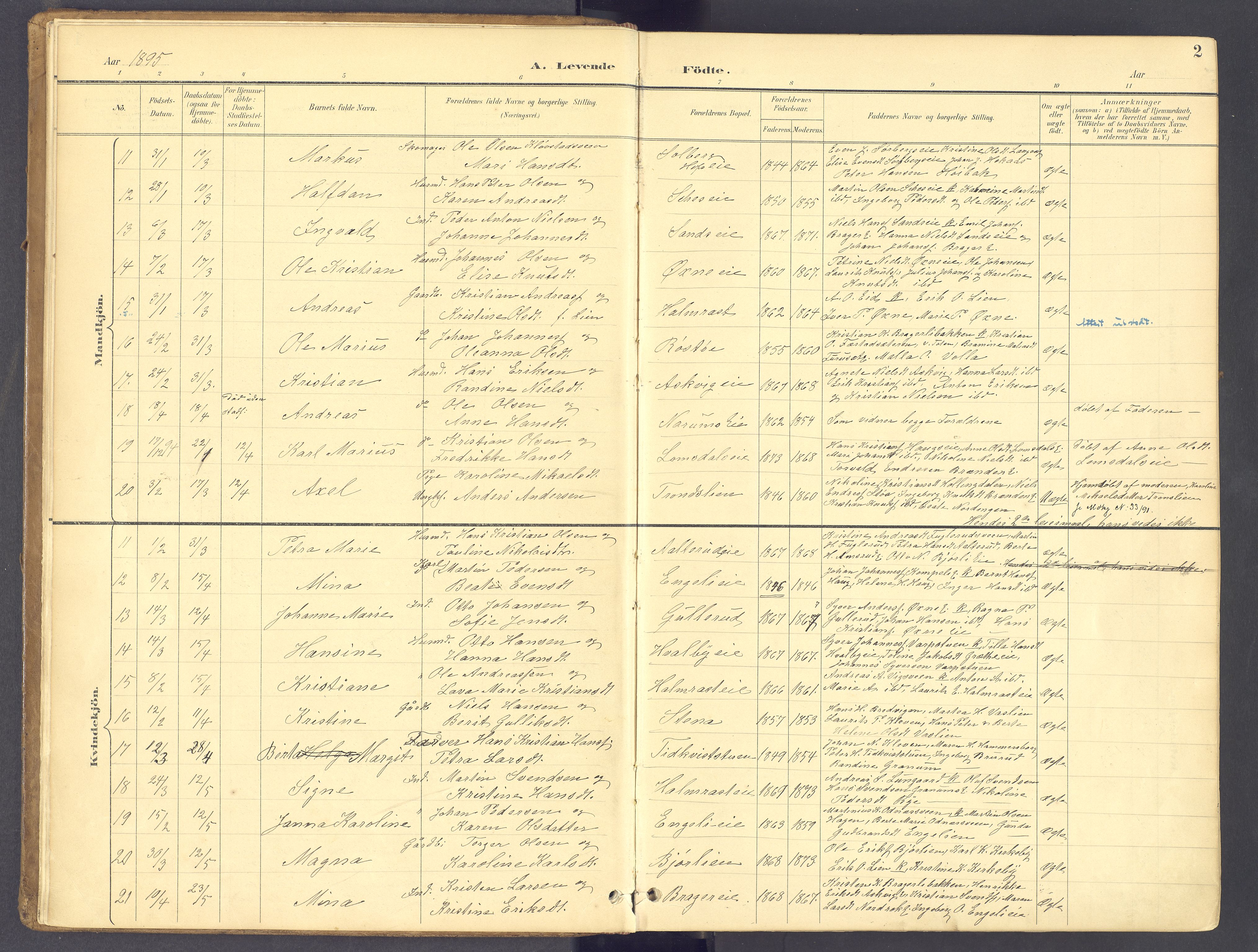 Søndre Land prestekontor, SAH/PREST-122/K/L0006: Parish register (official) no. 6, 1895-1904, p. 2