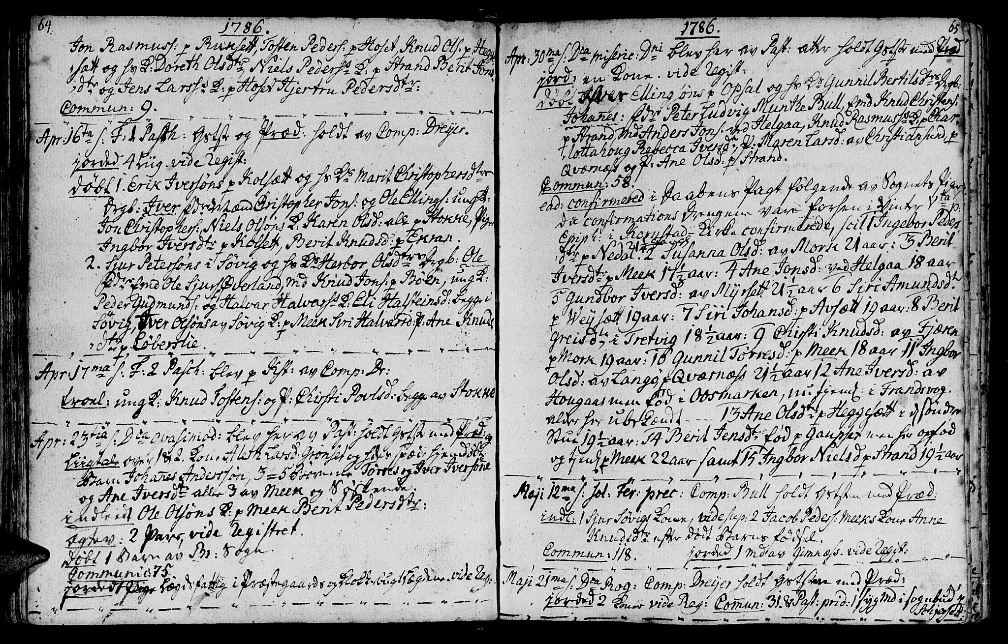 Ministerialprotokoller, klokkerbøker og fødselsregistre - Møre og Romsdal, AV/SAT-A-1454/568/L0799: Parish register (official) no. 568A08, 1780-1819, p. 64-65