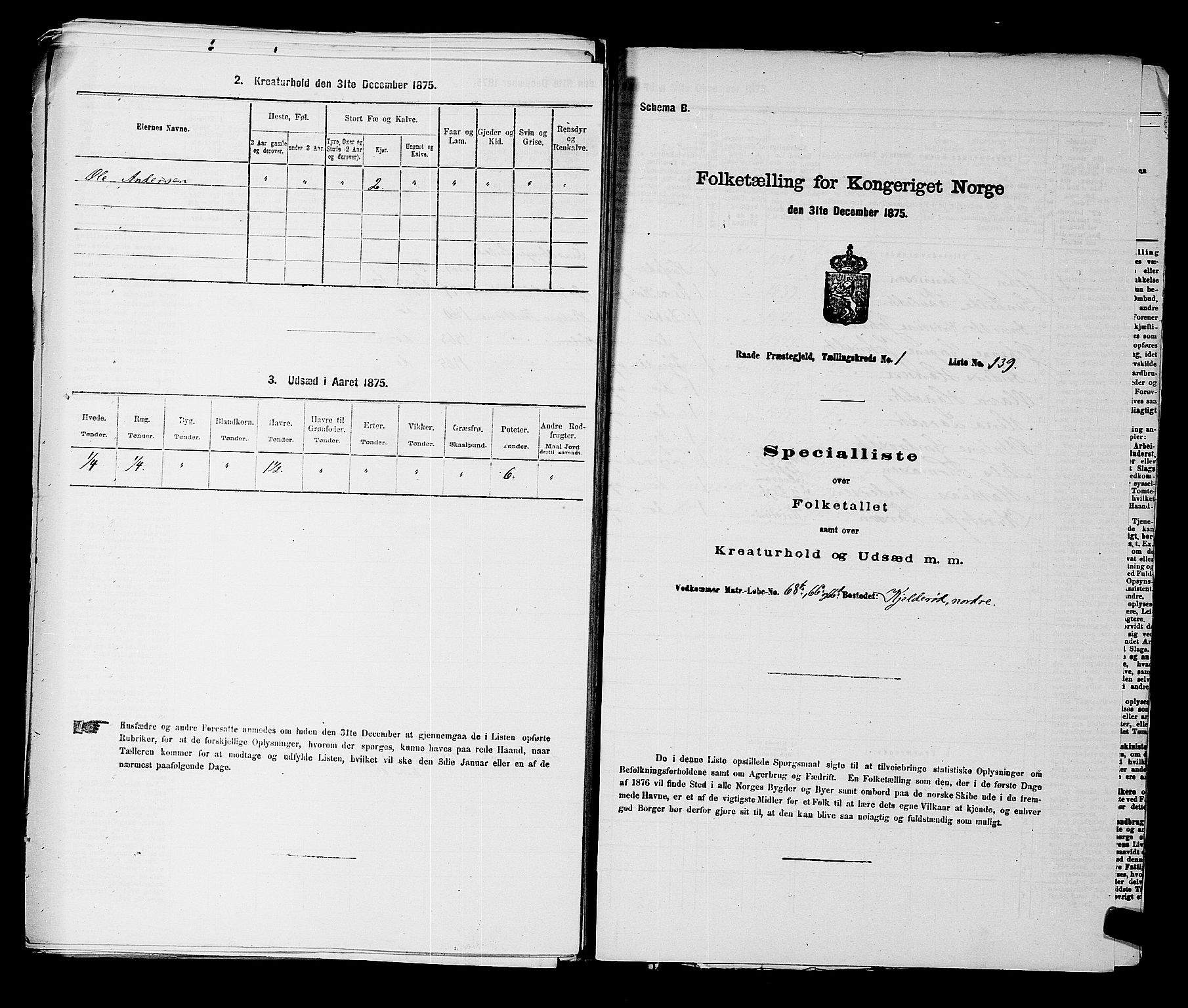 RA, 1875 census for 0135P Råde, 1875, p. 328