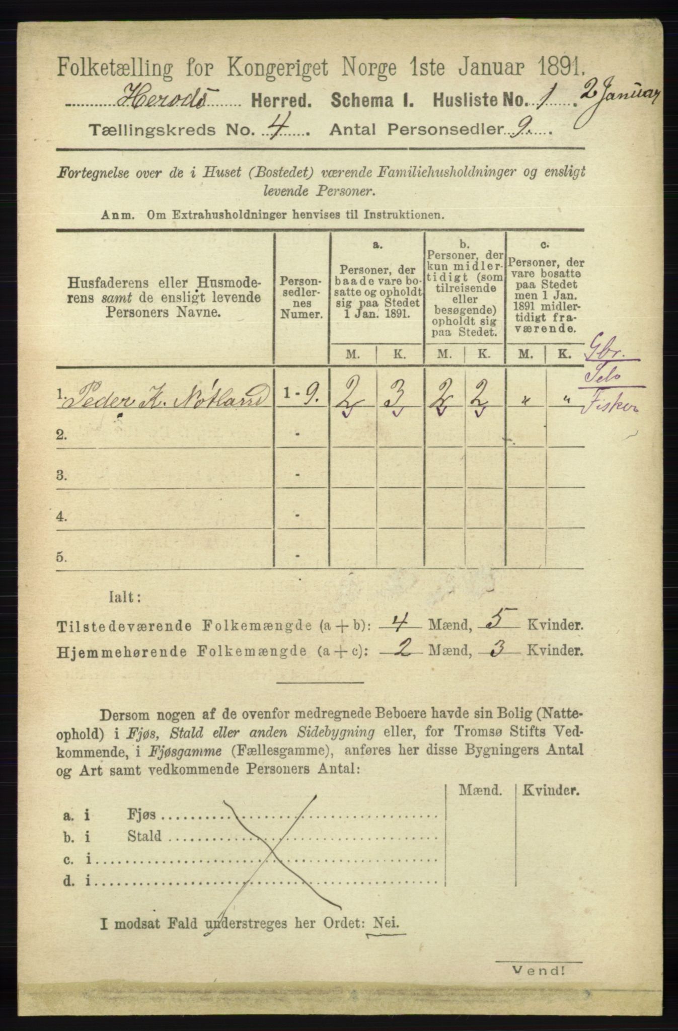 RA, 1891 census for 1039 Herad, 1891, p. 1344