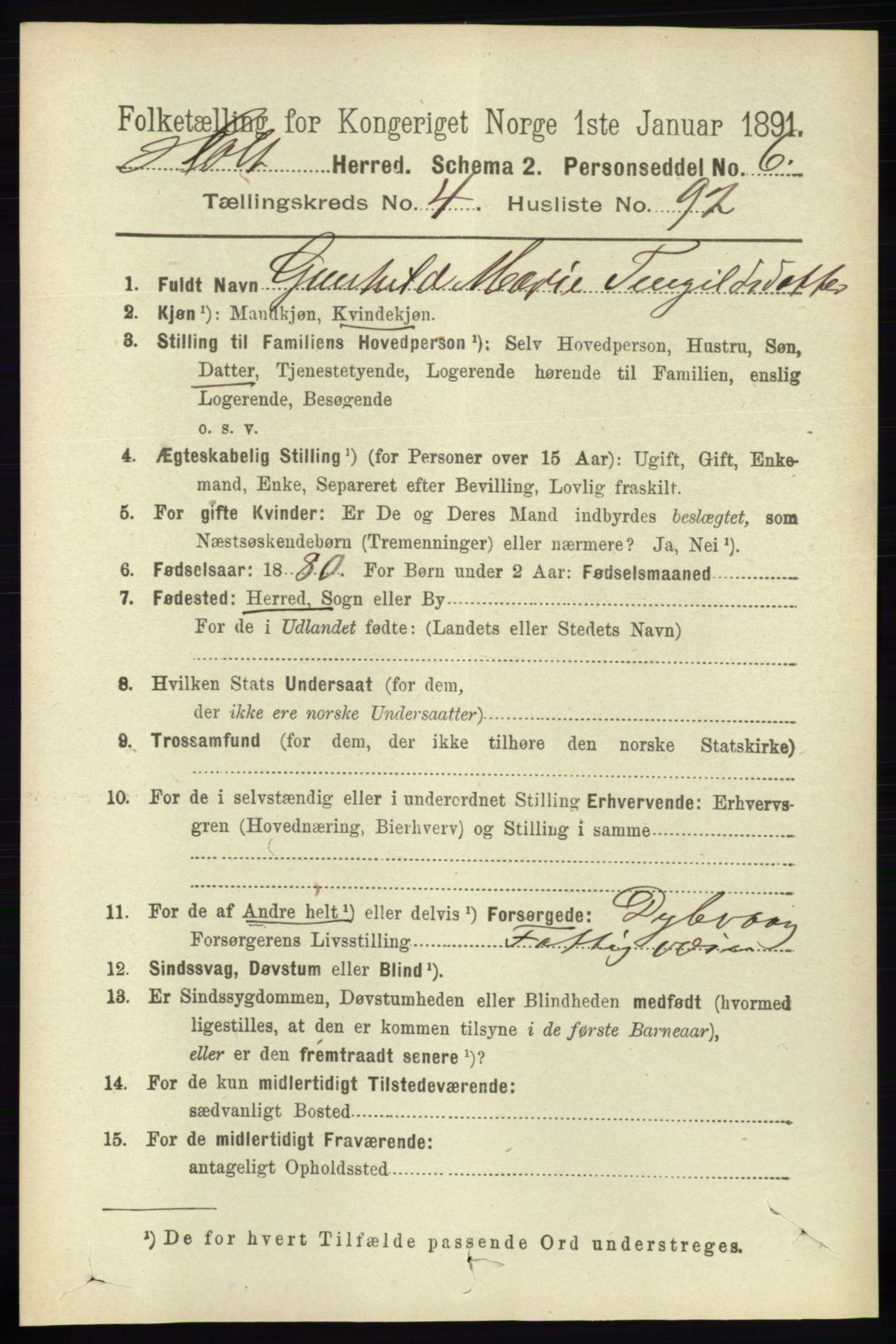 RA, 1891 census for 0914 Holt, 1891, p. 2209