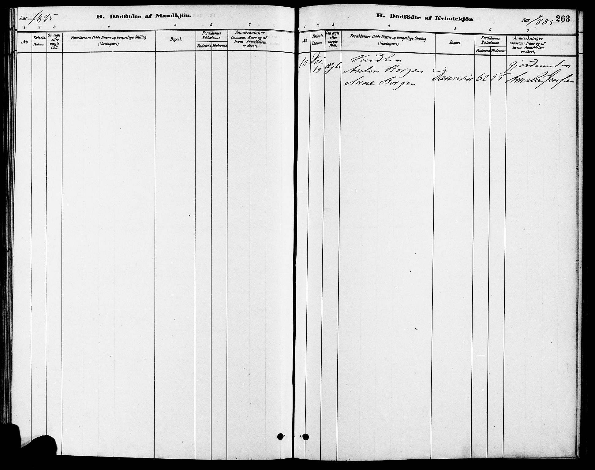 Gamle Aker prestekontor Kirkebøker, SAO/A-10617a/F/L0006: Parish register (official) no. 6, 1880-1887, p. 263