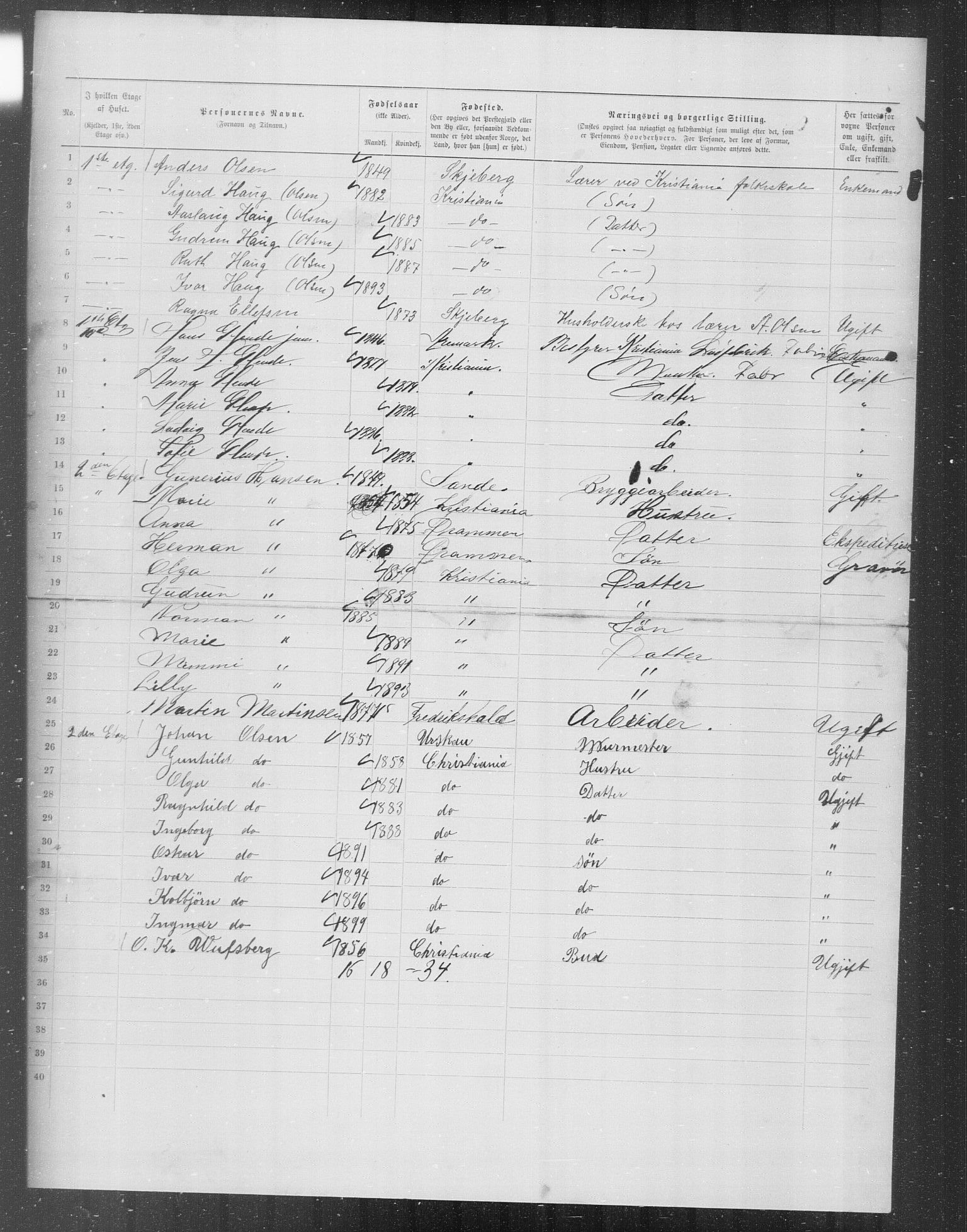 OBA, Municipal Census 1899 for Kristiania, 1899, p. 6818