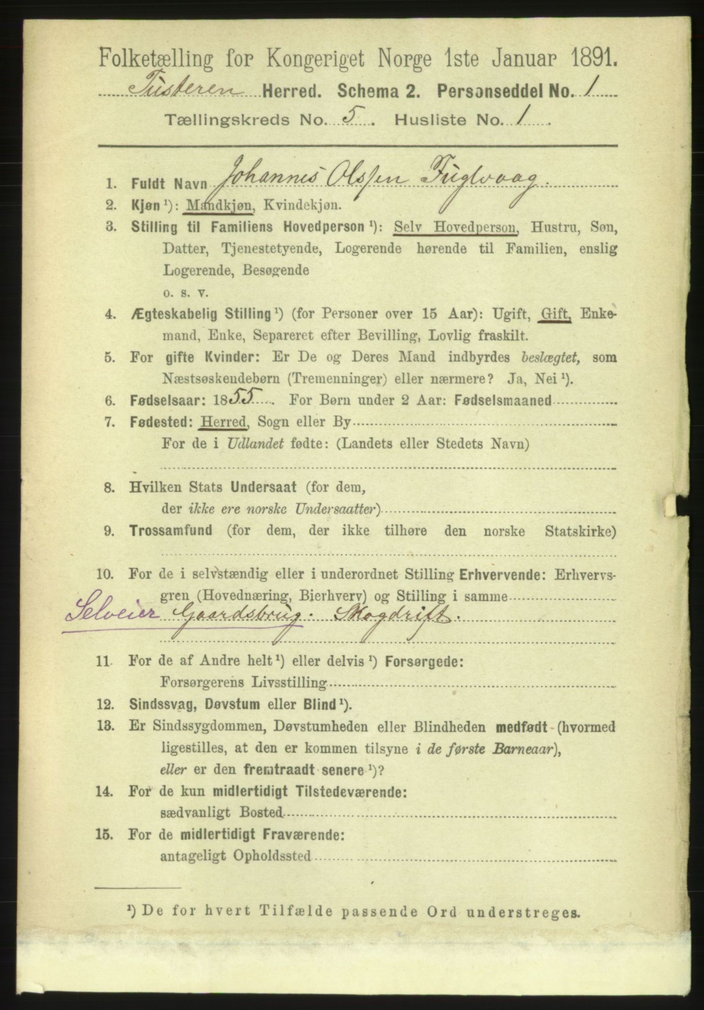 RA, 1891 census for 1572 Tustna, 1891, p. 1711