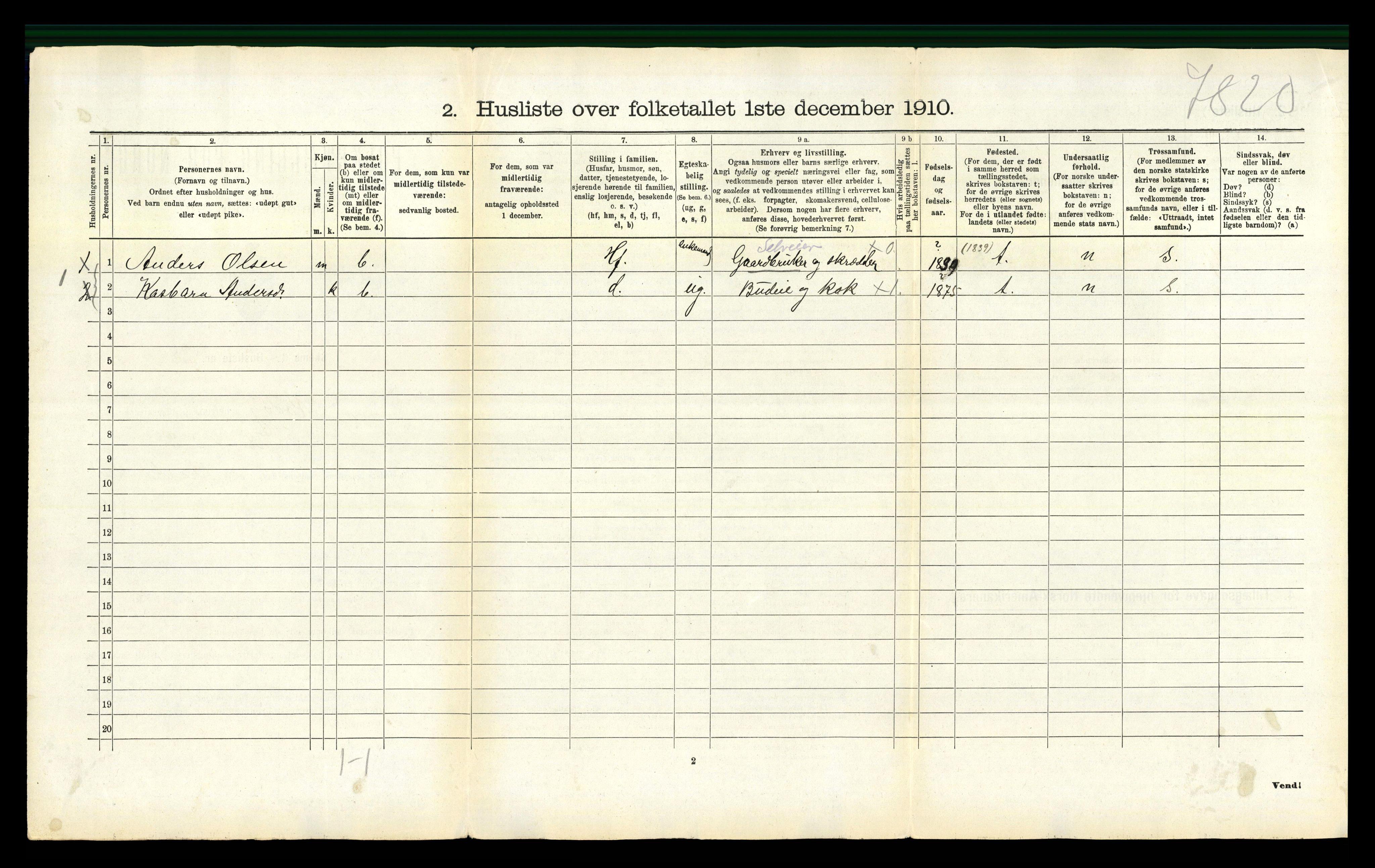 RA, 1910 census for Rødøy, 1910, p. 294