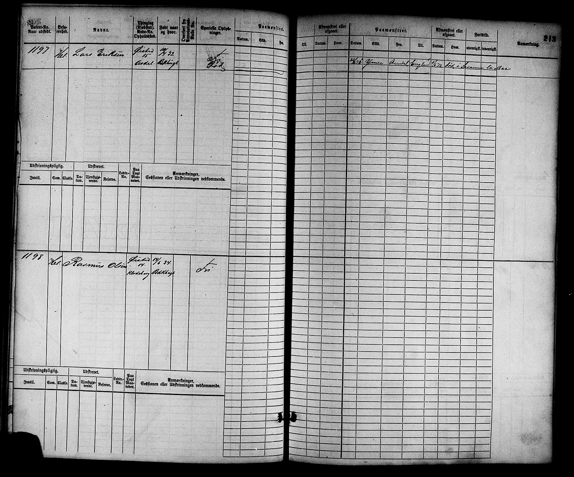 Arendal mønstringskrets, SAK/2031-0012/F/Fb/L0011: Hovedrulle nr 775-1528, S-9, 1868-1885, p. 219