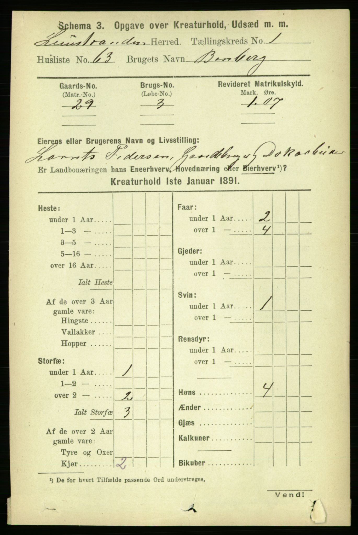 RA, 1891 census for 1654 Leinstrand, 1891, p. 1533