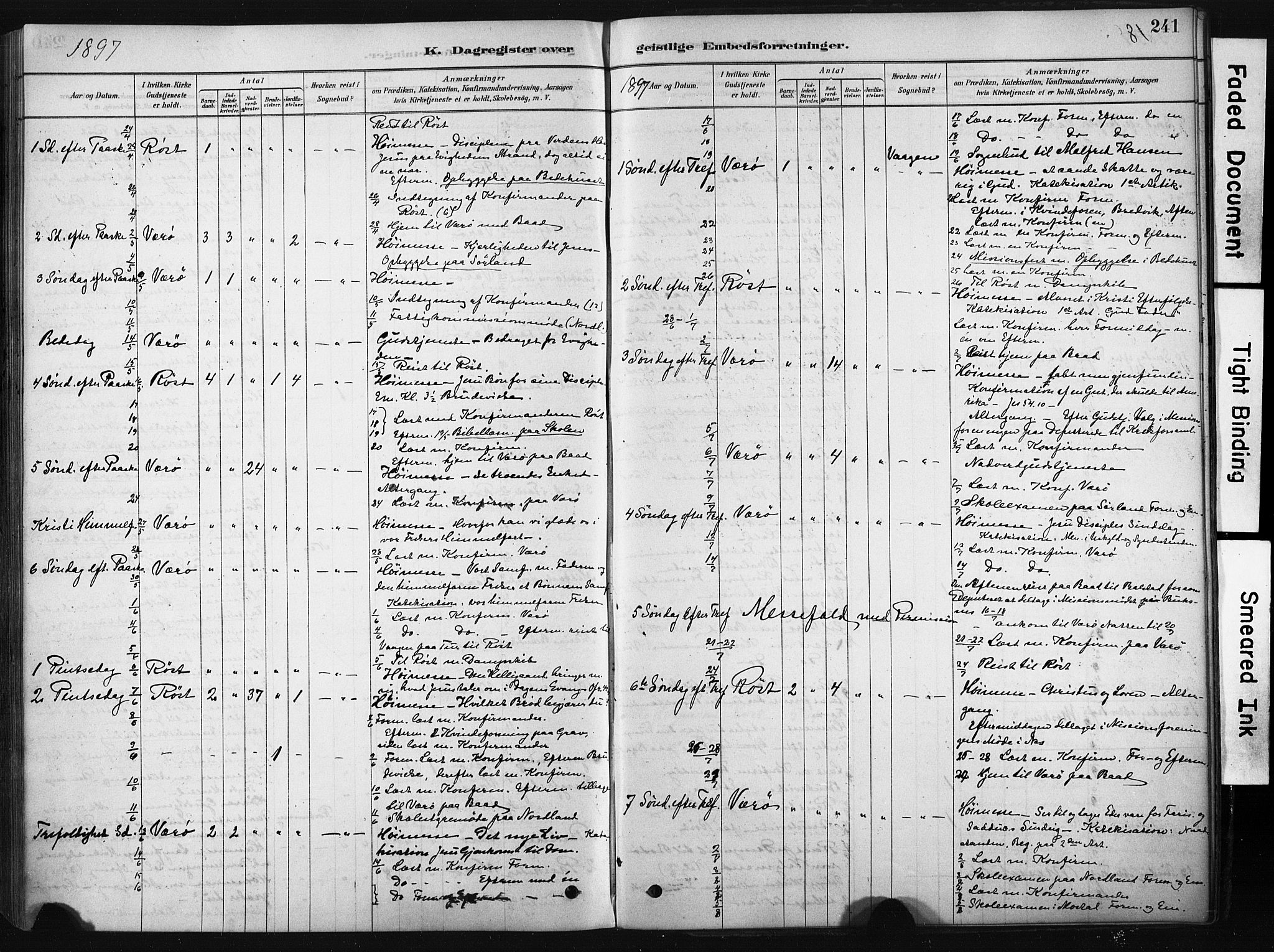 Ministerialprotokoller, klokkerbøker og fødselsregistre - Nordland, AV/SAT-A-1459/808/L0128: Parish register (official) no. 808A01, 1880-1902, p. 241