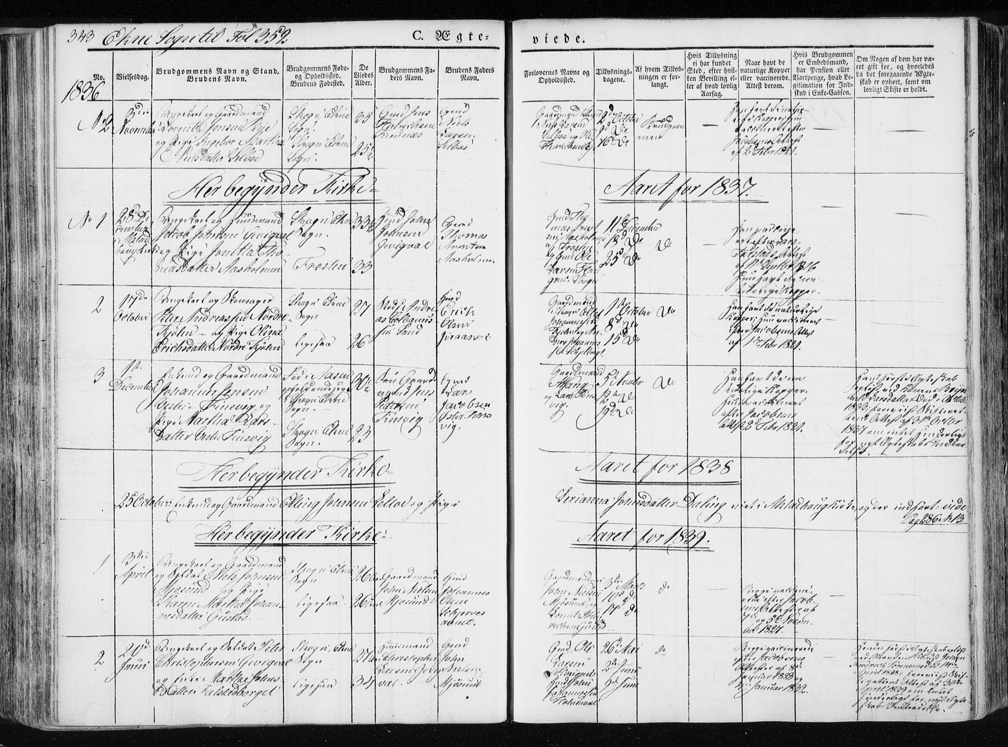 Ministerialprotokoller, klokkerbøker og fødselsregistre - Nord-Trøndelag, SAT/A-1458/717/L0154: Parish register (official) no. 717A06 /2, 1836-1849, p. 343