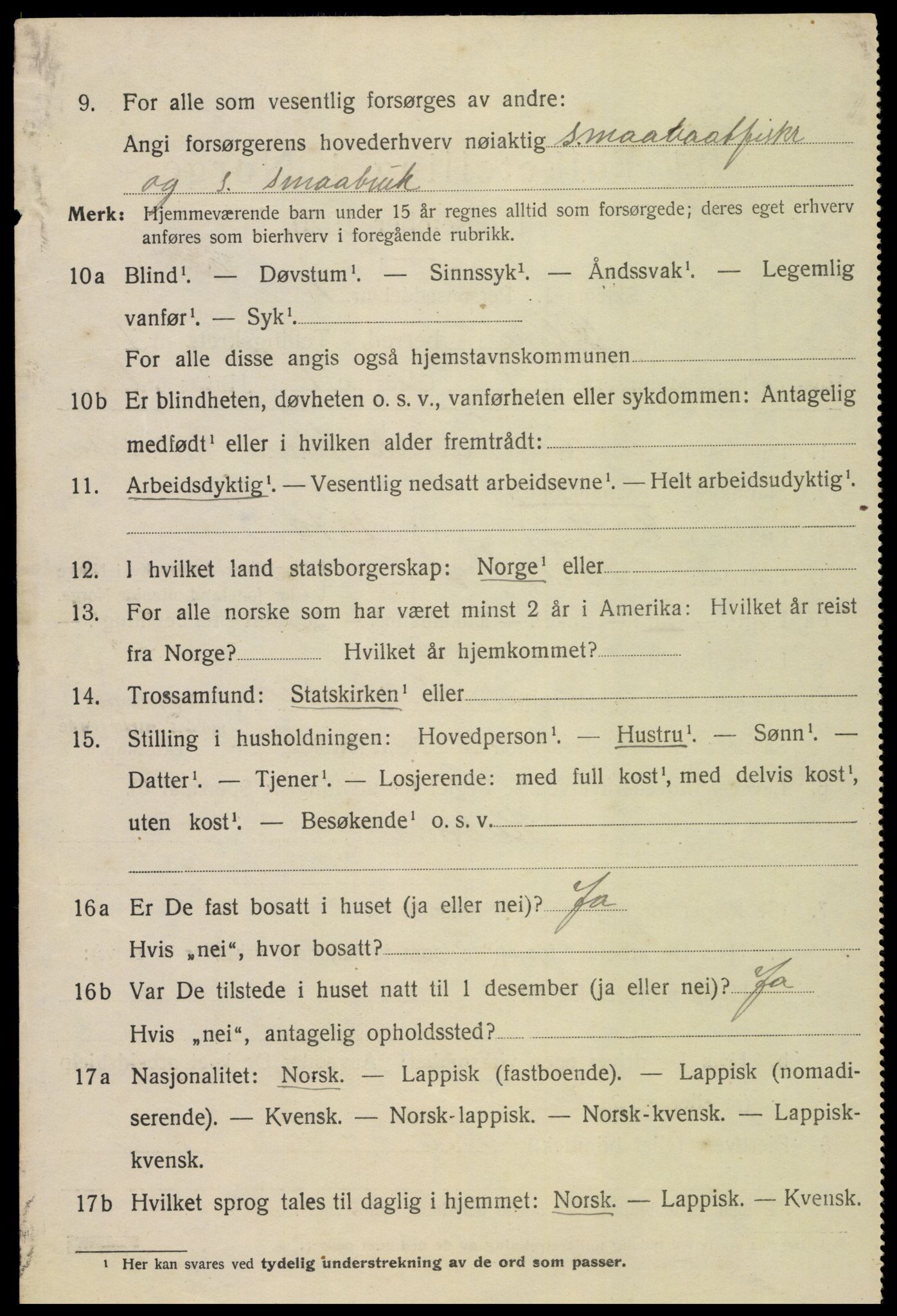 SAT, 1920 census for Øksnes, 1920, p. 731