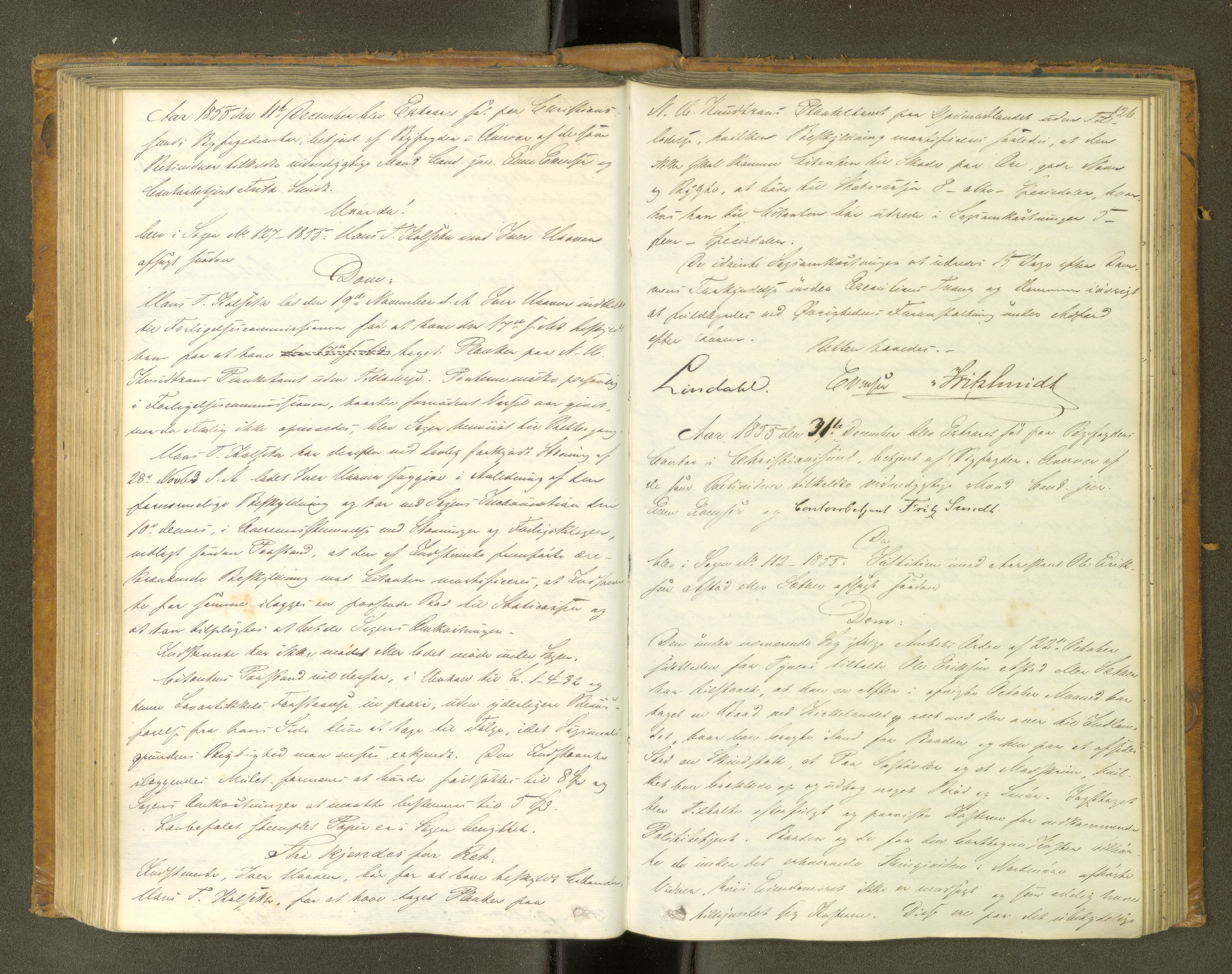 Kristiansund byfogd, AV/SAT-A-4587/A/04/L0001: Domprotokoll. Aut. 14.02.1853, 1853-1857, p. 125b-126a