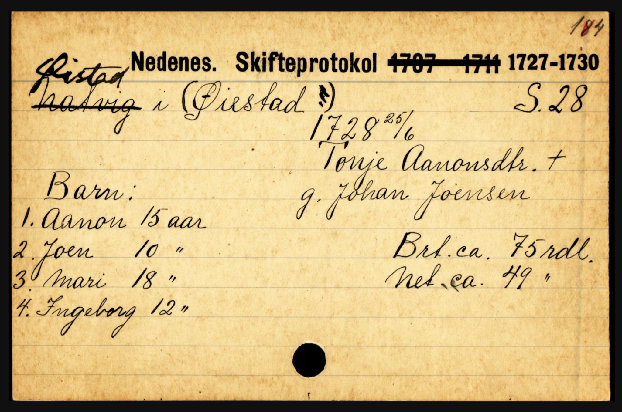 Nedenes sorenskriveri før 1824, AV/SAK-1221-0007/H, p. 34387