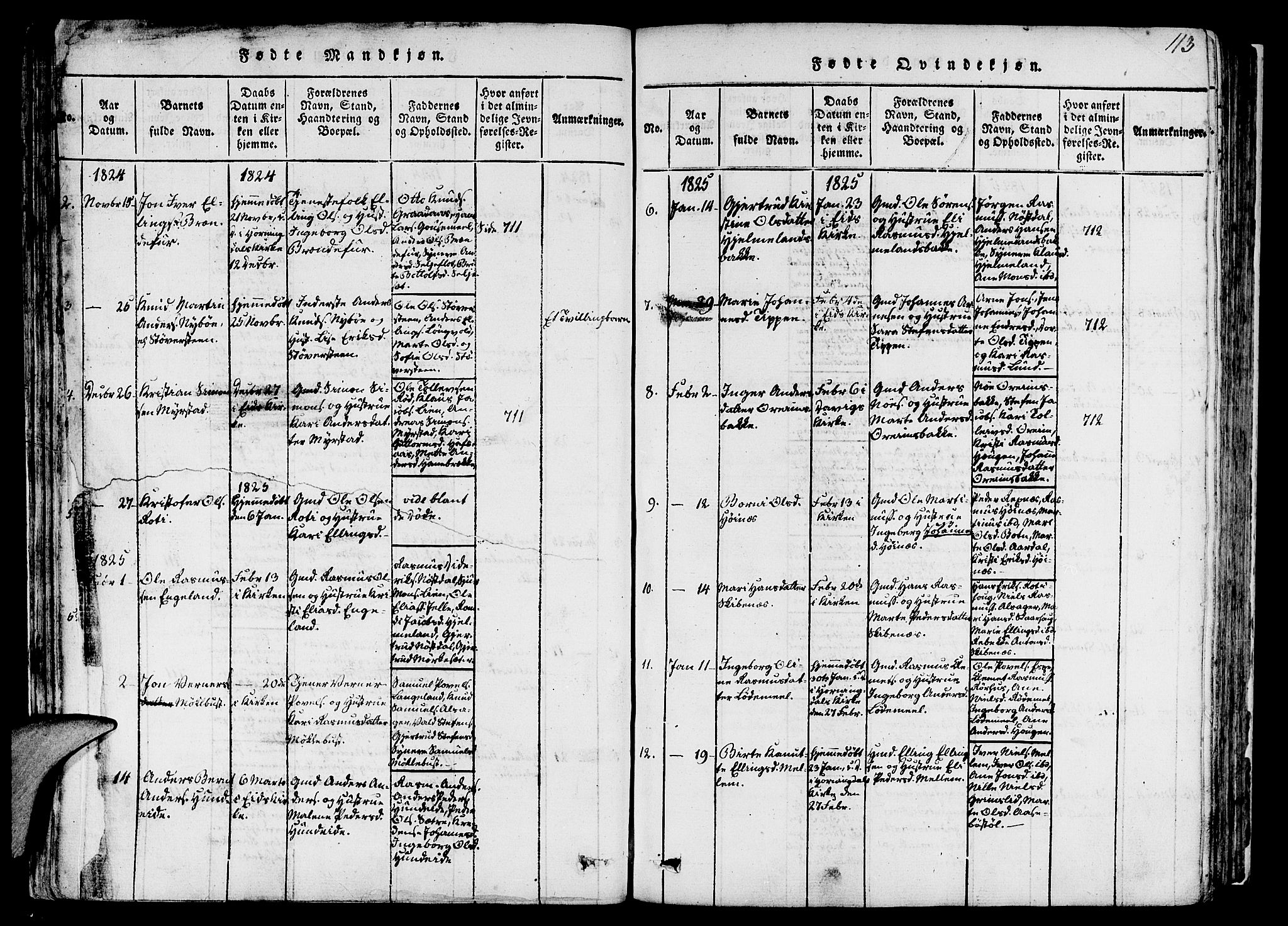 Eid sokneprestembete, AV/SAB-A-82301/H/Haa/Haaa/L0005: Parish register (official) no. A 5, 1816-1830, p. 112-113