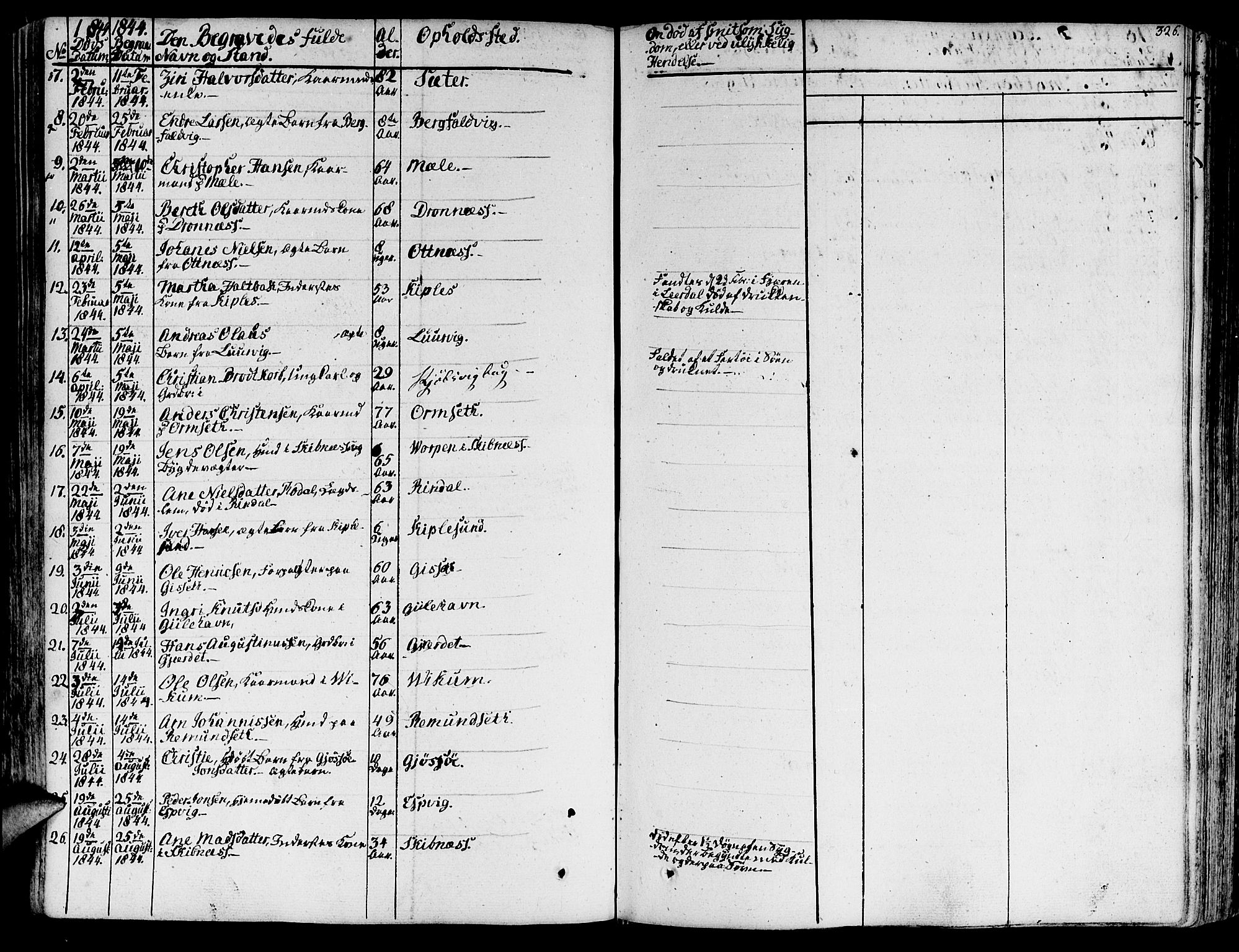 Ministerialprotokoller, klokkerbøker og fødselsregistre - Møre og Romsdal, AV/SAT-A-1454/578/L0904: Parish register (official) no. 578A03, 1836-1858, p. 326