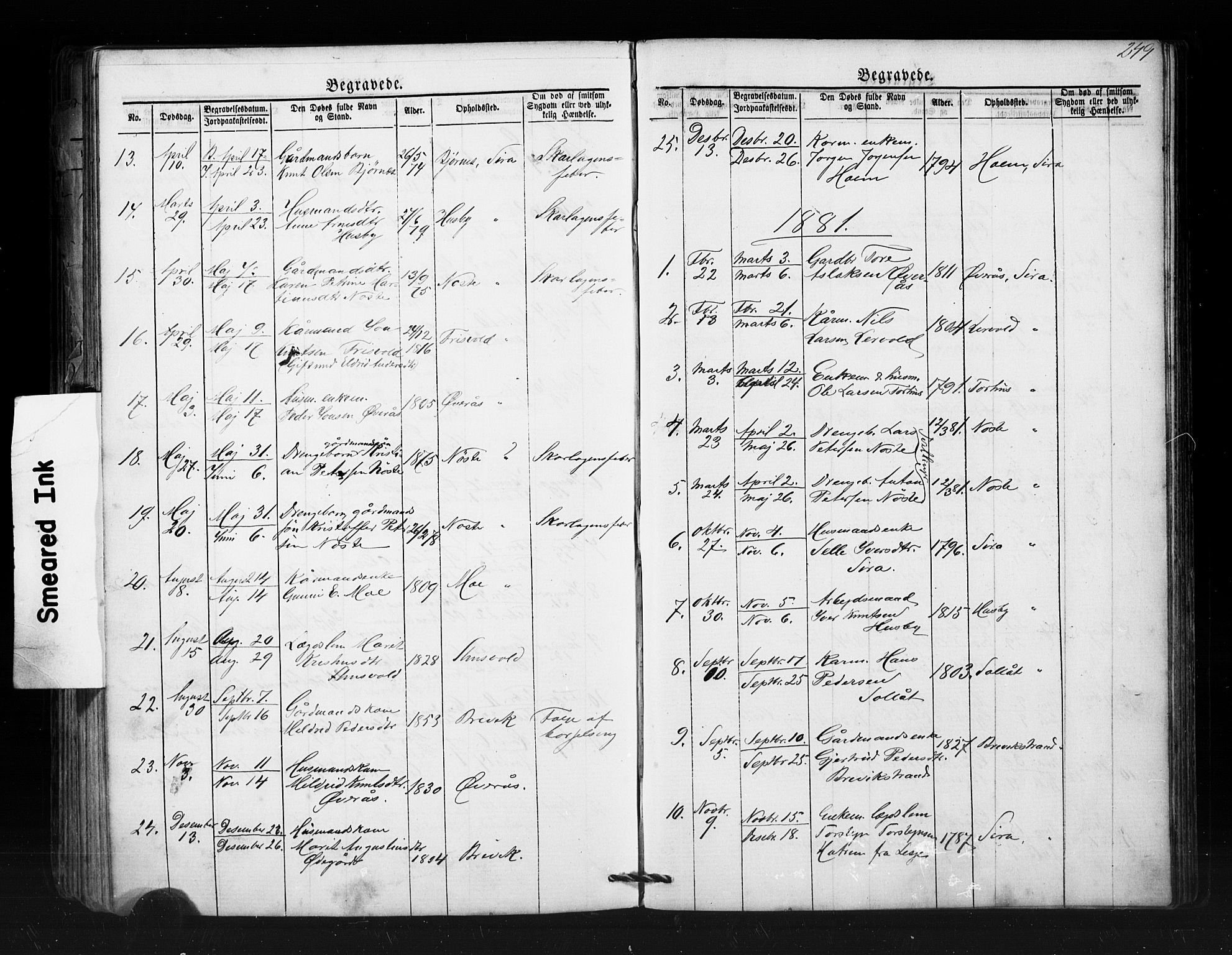 Ministerialprotokoller, klokkerbøker og fødselsregistre - Møre og Romsdal, SAT/A-1454/552/L0638: Parish register (copy) no. 552C01, 1867-1902, p. 249