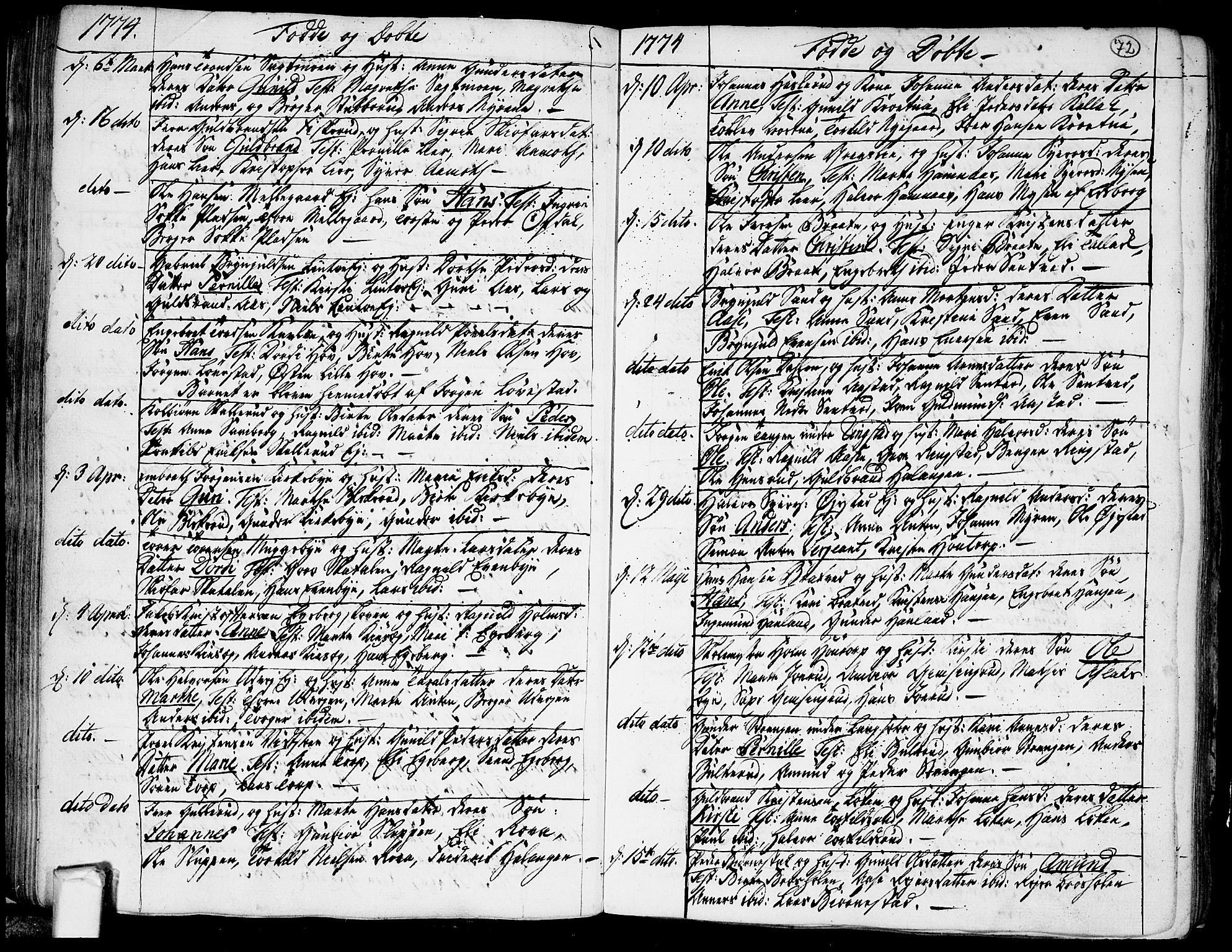 Trøgstad prestekontor Kirkebøker, SAO/A-10925/F/Fa/L0004: Parish register (official) no. I 4, 1750-1784, p. 72