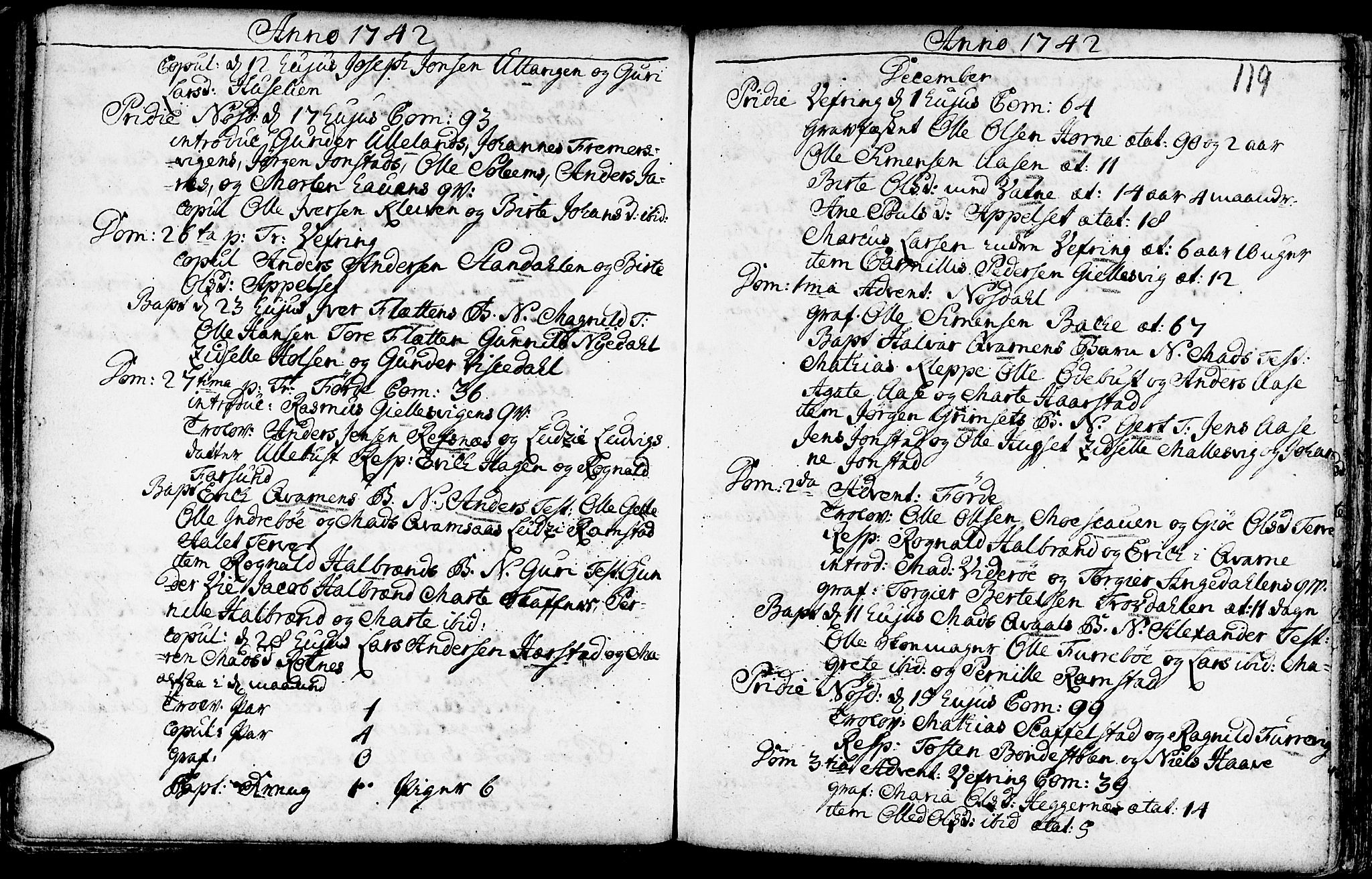 Førde sokneprestembete, SAB/A-79901/H/Haa/Haaa/L0002: Parish register (official) no. A 2, 1728-1748, p. 119