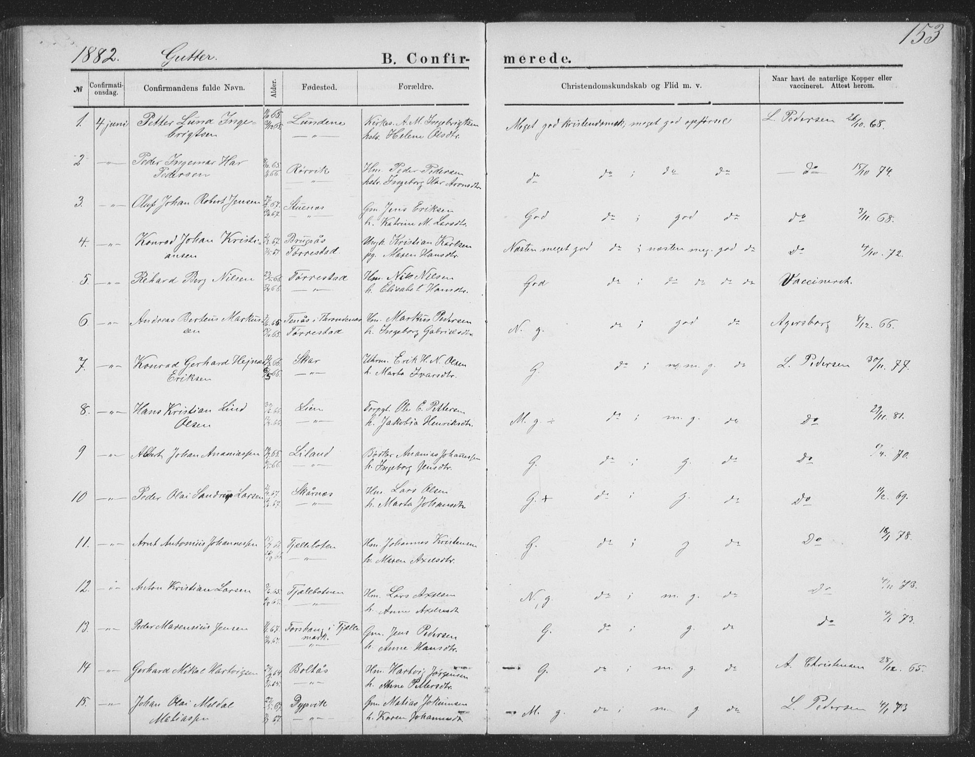 Ministerialprotokoller, klokkerbøker og fødselsregistre - Nordland, SAT/A-1459/863/L0913: Parish register (copy) no. 863C03, 1877-1885, p. 153