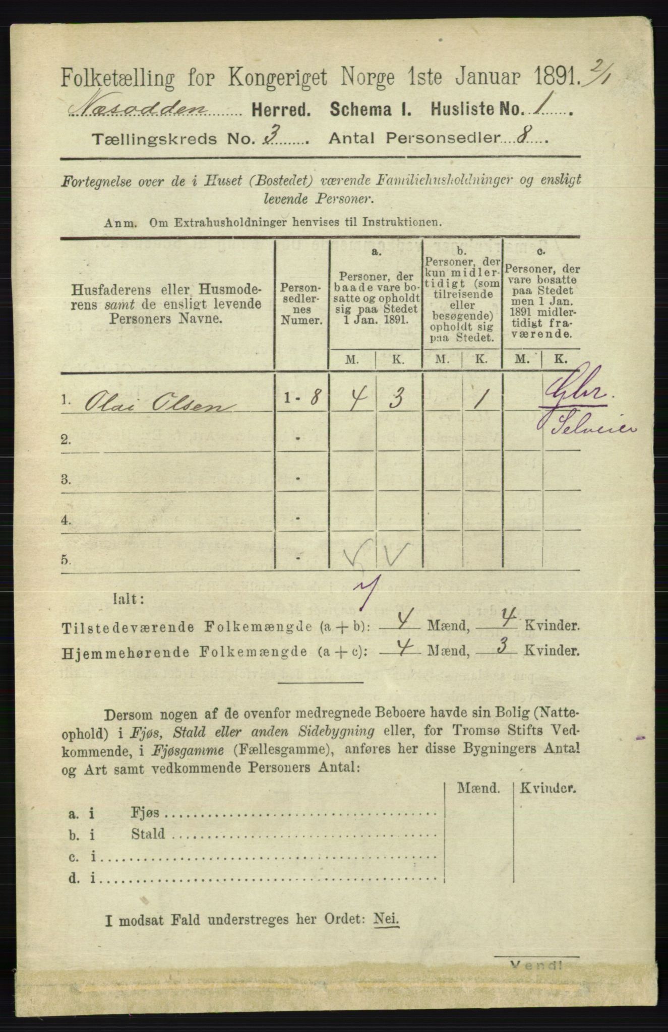 RA, 1891 census for 0216 Nesodden, 1891, p. 966