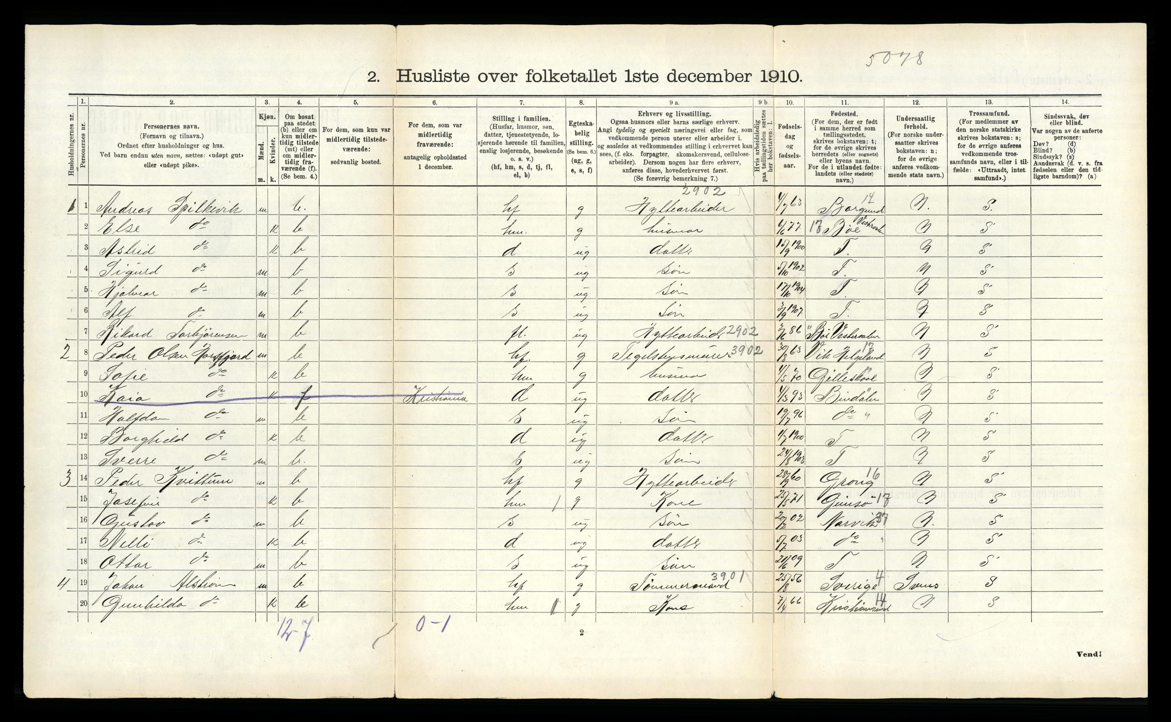 RA, 1910 census for Fauske, 1910, p. 159