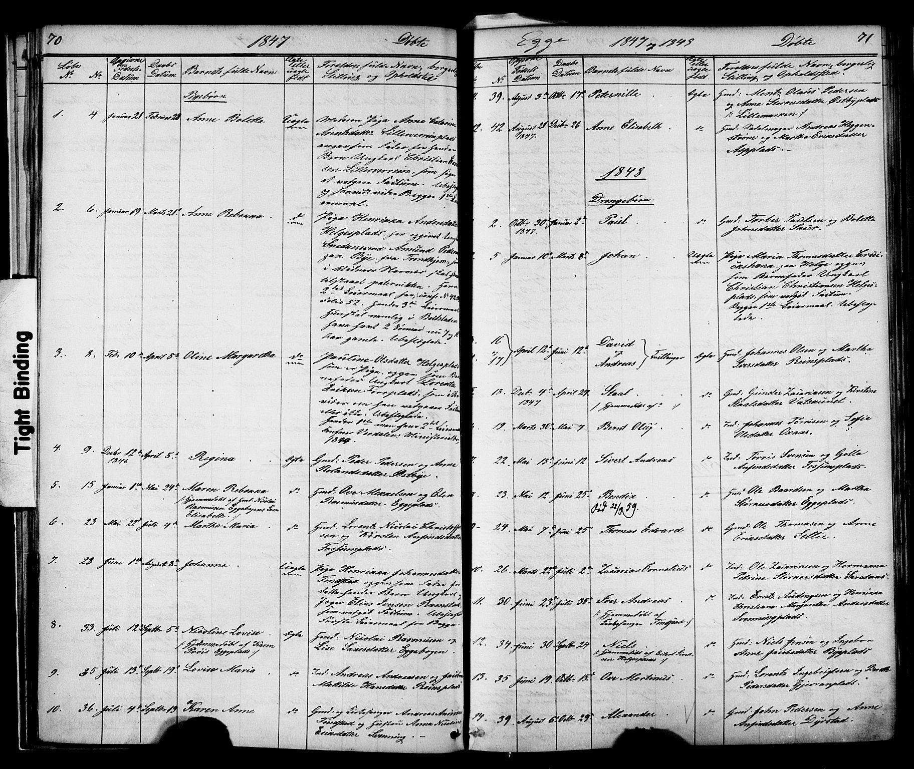 Ministerialprotokoller, klokkerbøker og fødselsregistre - Nord-Trøndelag, SAT/A-1458/739/L0367: Parish register (official) no. 739A01 /3, 1838-1868, p. 70-71