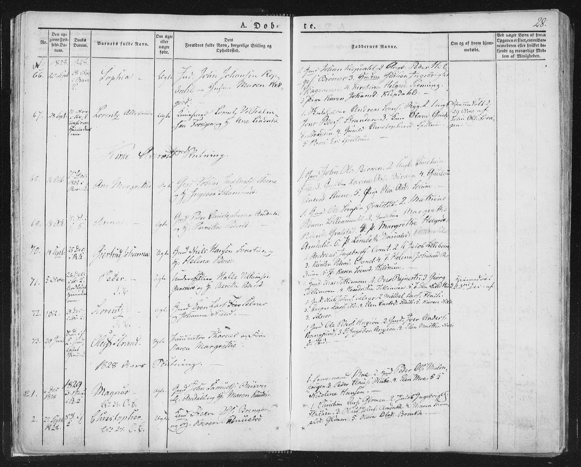 Ministerialprotokoller, klokkerbøker og fødselsregistre - Nord-Trøndelag, SAT/A-1458/764/L0551: Parish register (official) no. 764A07a, 1824-1864, p. 28