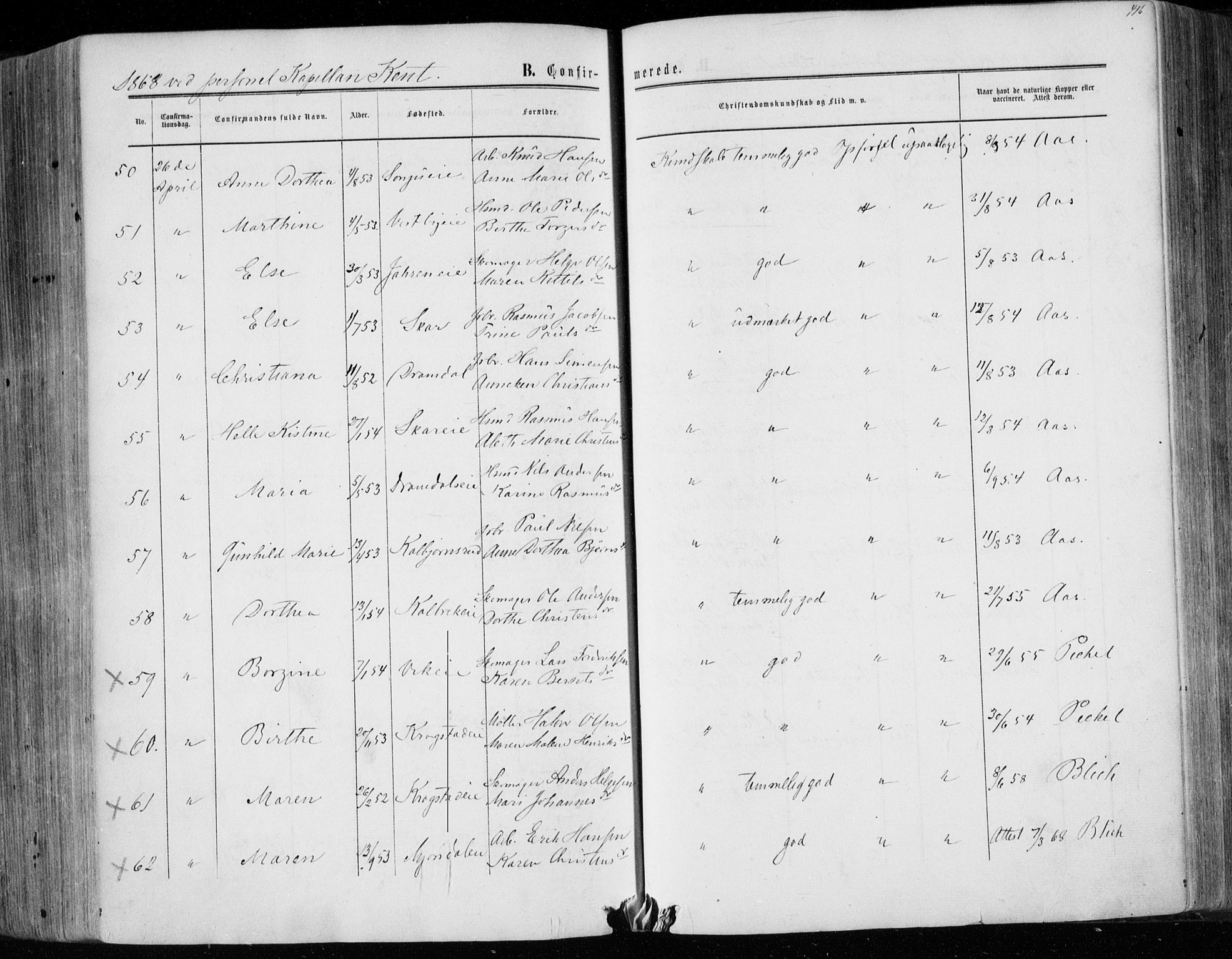 Eiker kirkebøker, AV/SAKO-A-4/F/Fa/L0016: Parish register (official) no. I 16, 1860-1868, p. 416