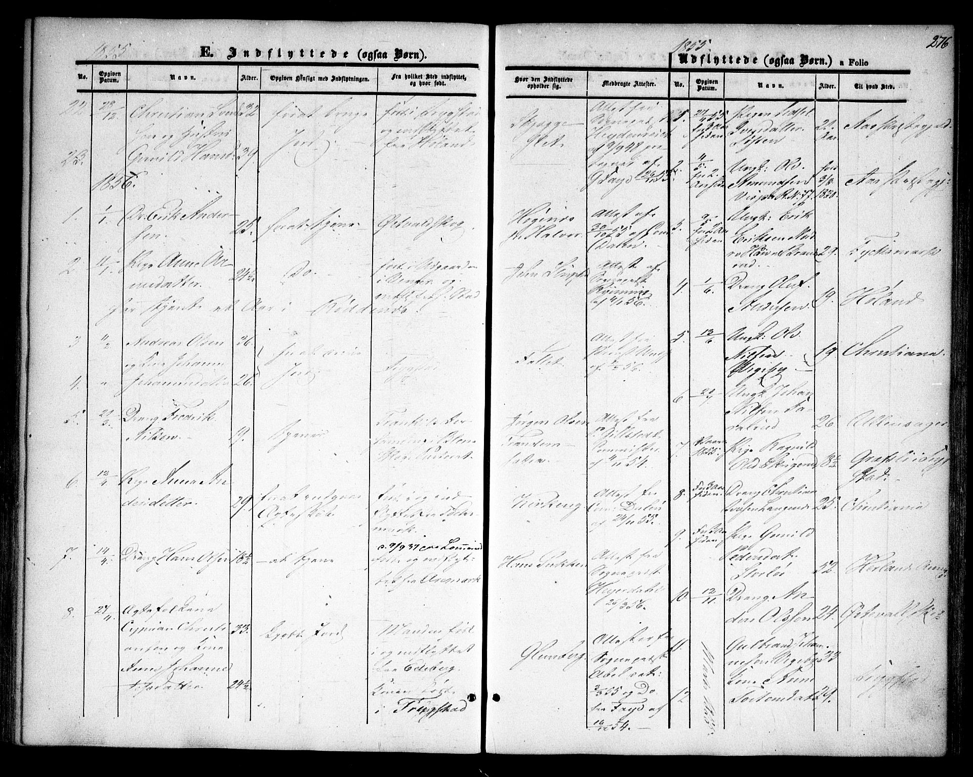 Rødenes prestekontor Kirkebøker, AV/SAO-A-2005/F/Fa/L0006: Parish register (official) no. I 6, 1850-1859, p. 276