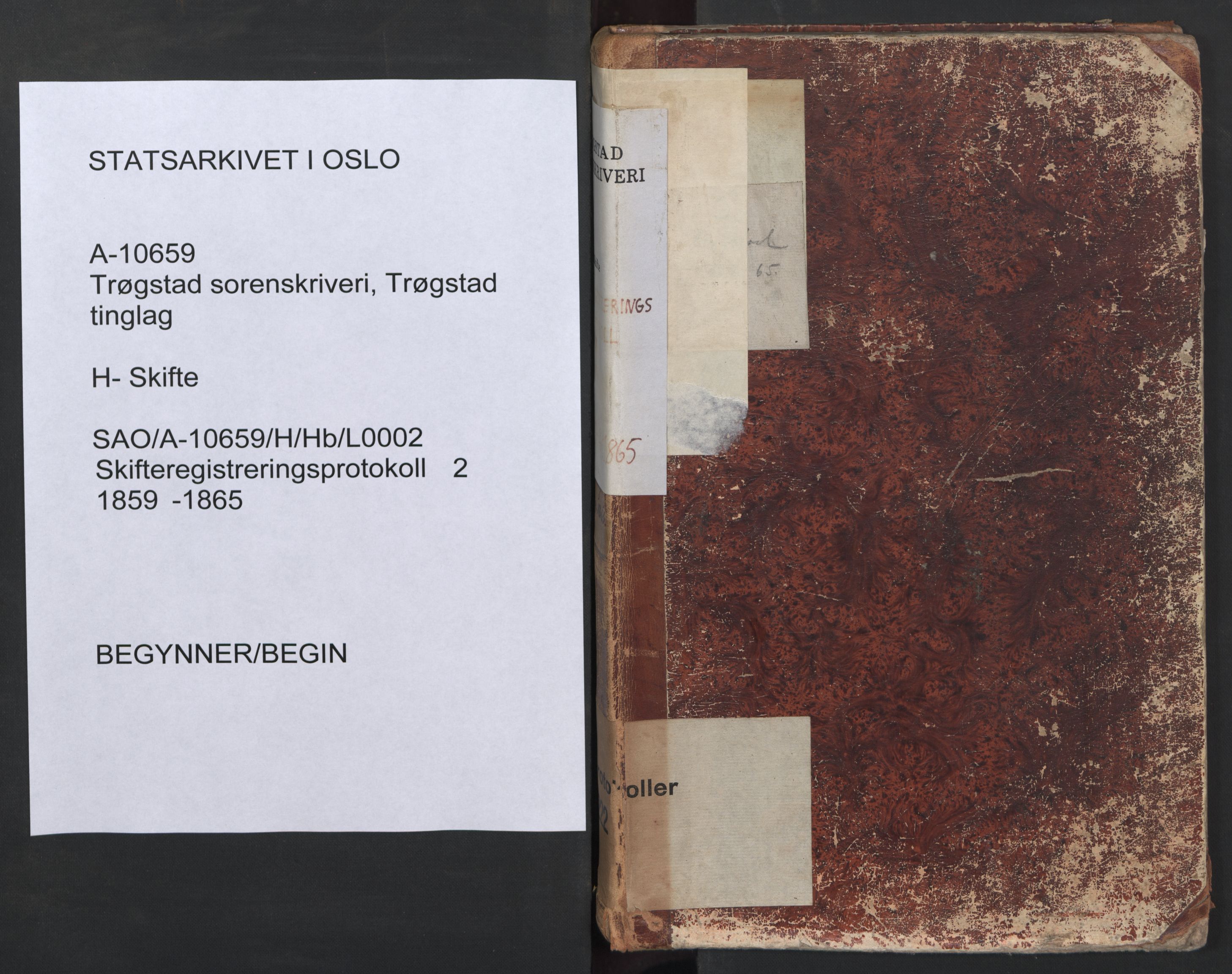 Trøgstad sorenskriveri, SAO/A-10659/H/Hb/L0002: Skifteregistreringsprotokoller, 1859-1865