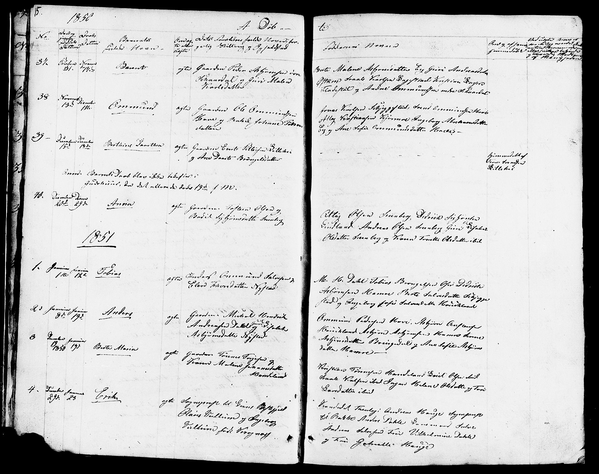 Lund sokneprestkontor, AV/SAST-A-101809/S07/L0003: Parish register (copy) no. B 3, 1848-1885, p. 15